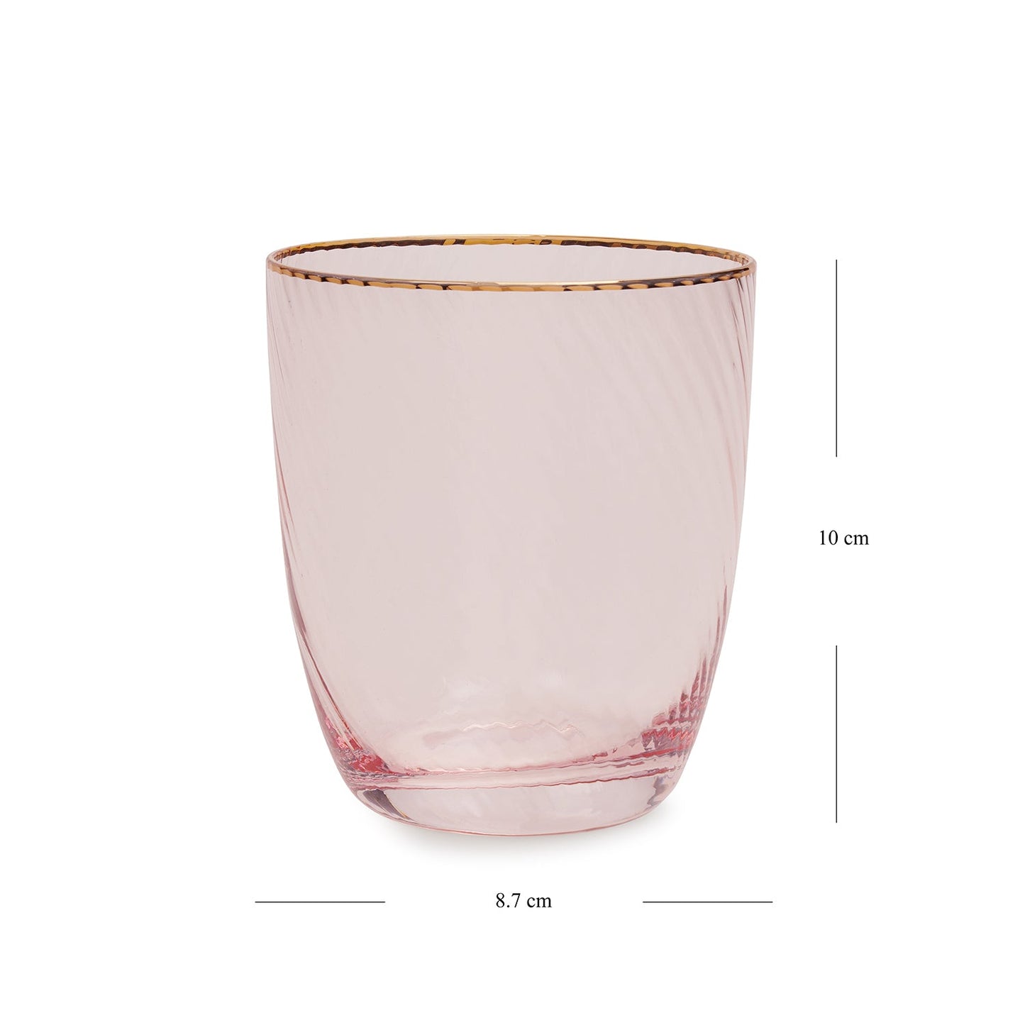 Set of 2 Pink Spiral Textured Drinking Glasses