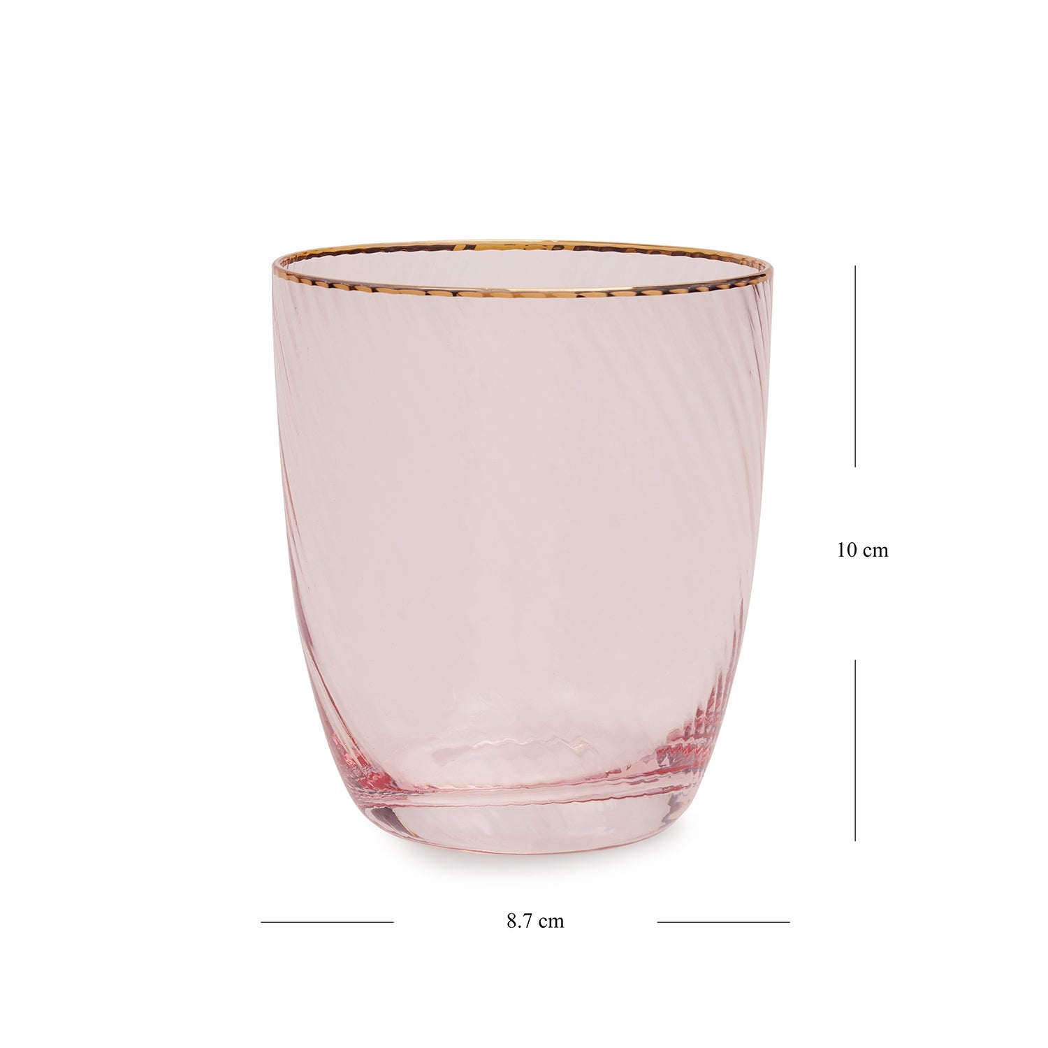 Set of 2 Pink Spiral Textured Drinking Glasses