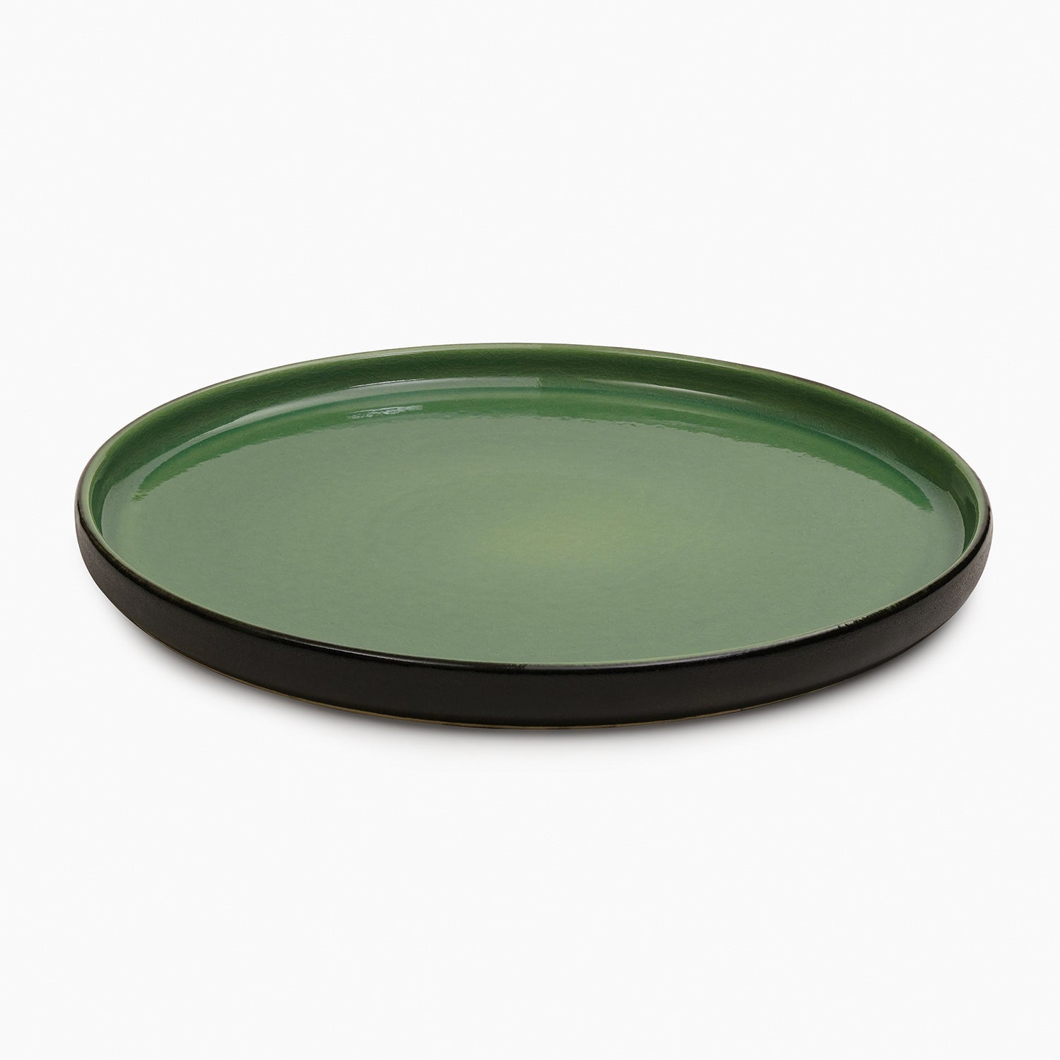 Green Crackle Glaze Dinner Plate