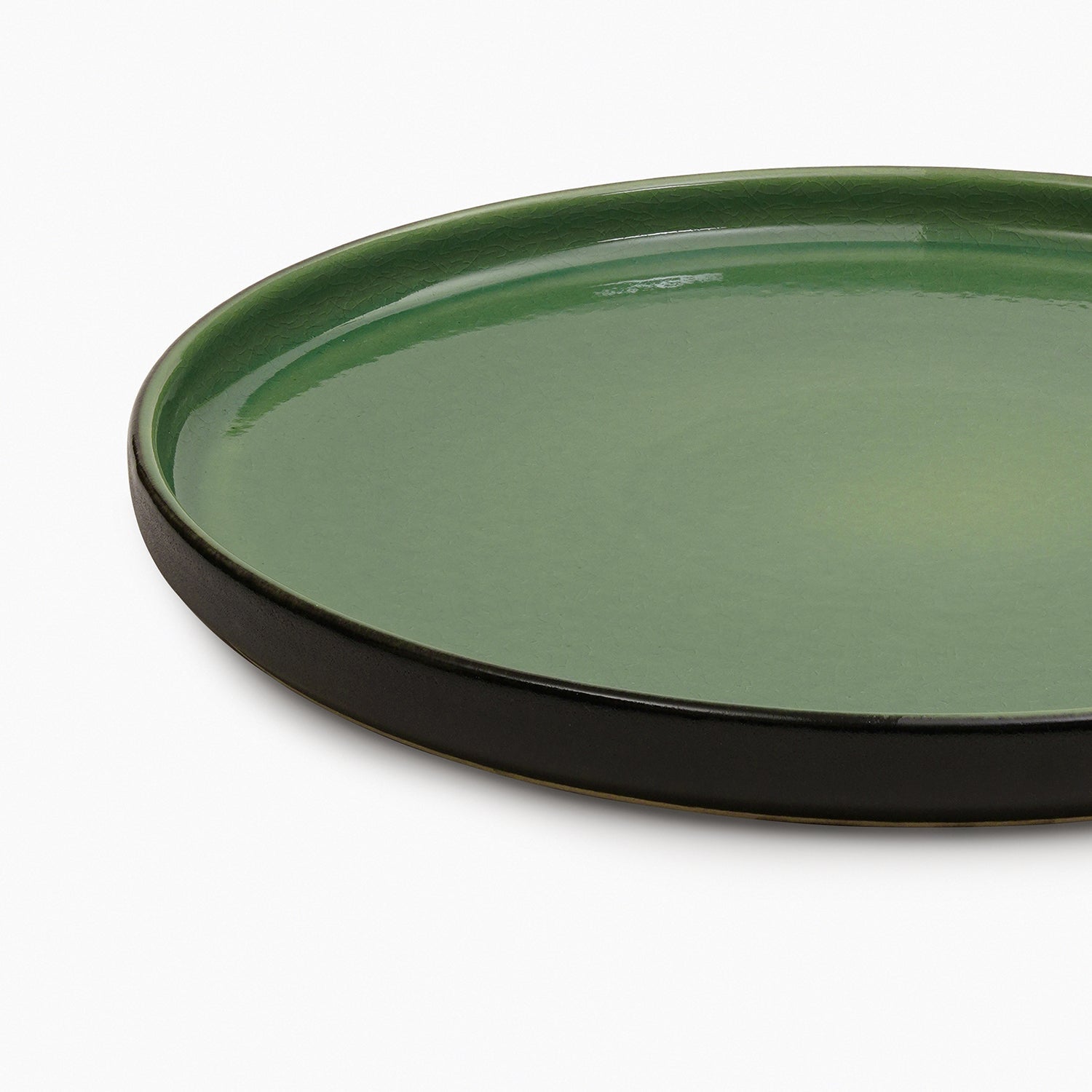 Green Crackle Glaze Dinner Plate