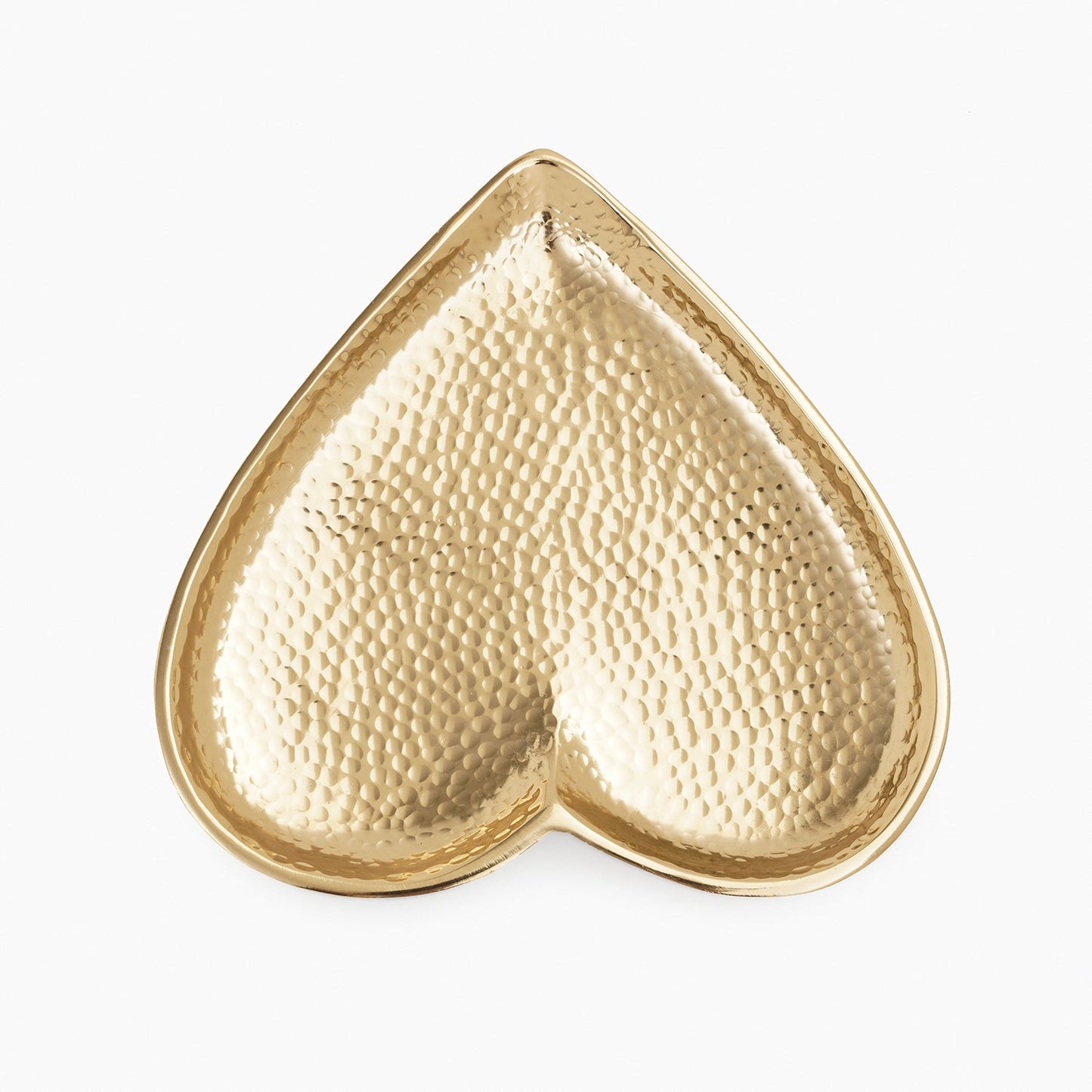 Gold Heart Shaped Hammered Metal Platter - Large