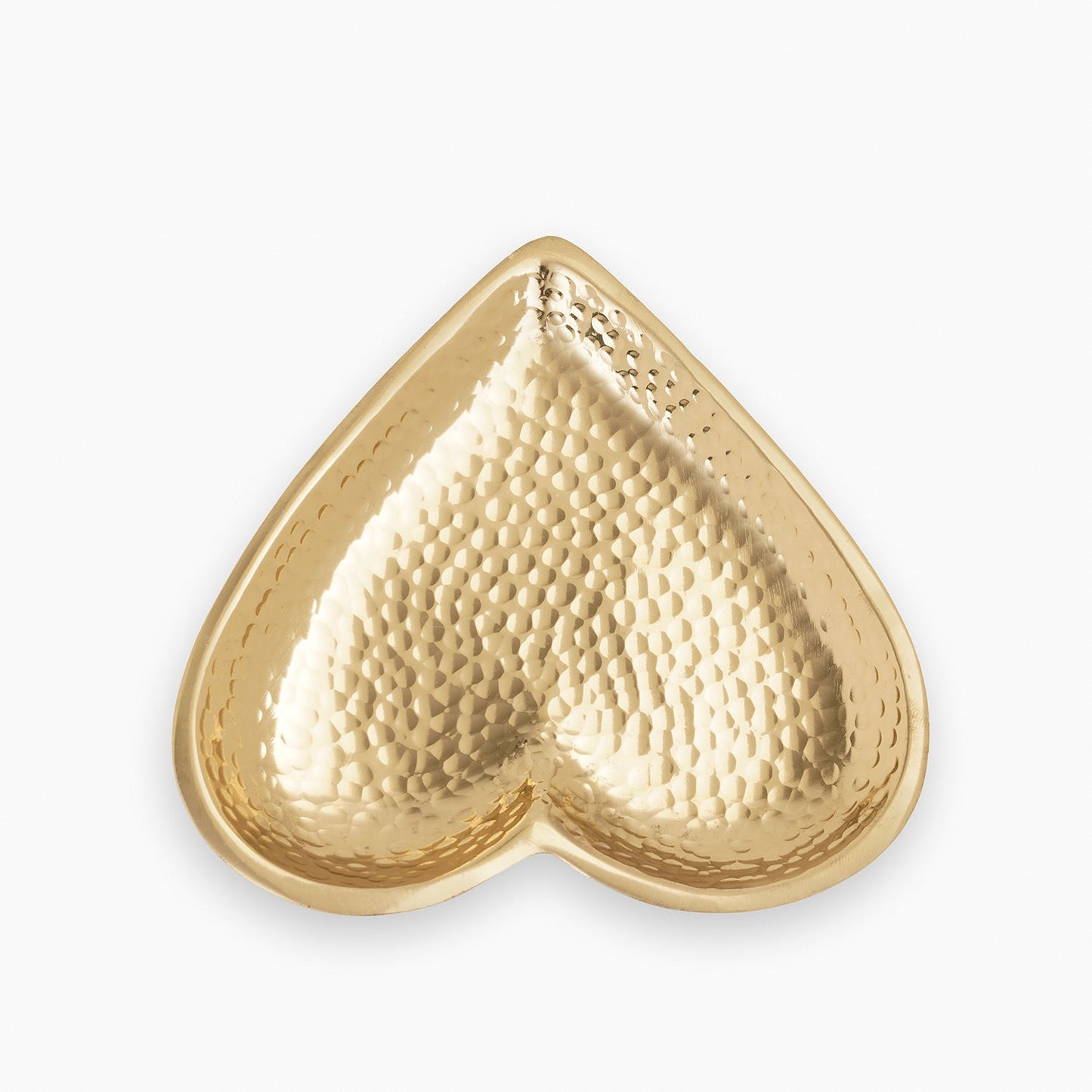 Gold Heart Shaped Hammered Metal Platter - Small