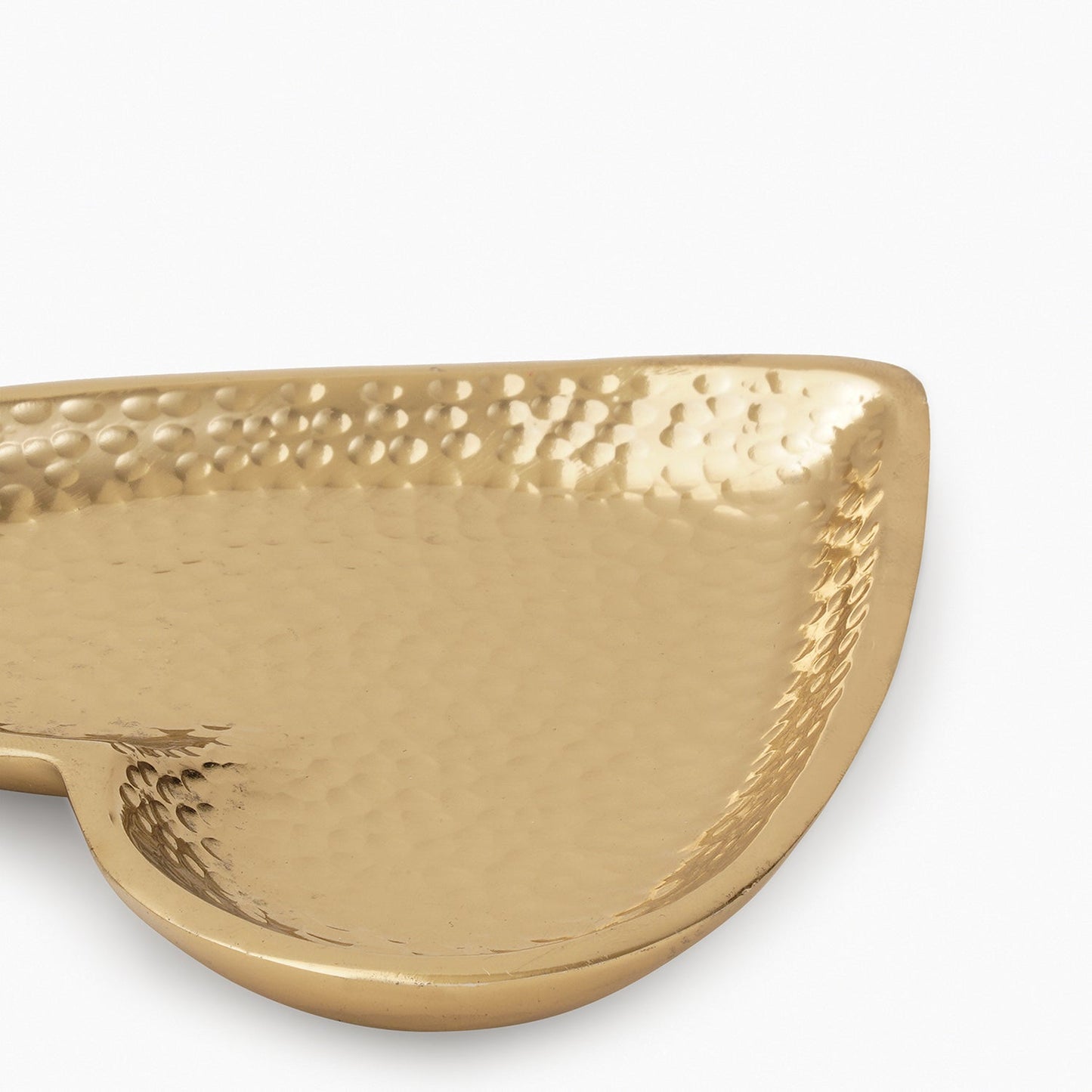 Gold Heart Shaped Hammered Metal Platter - Small