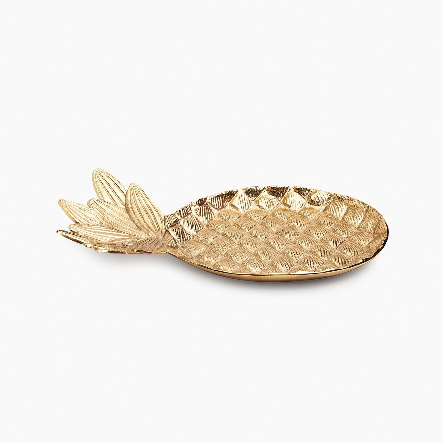 Gold Metal Pineapple Decorative Platter - Large