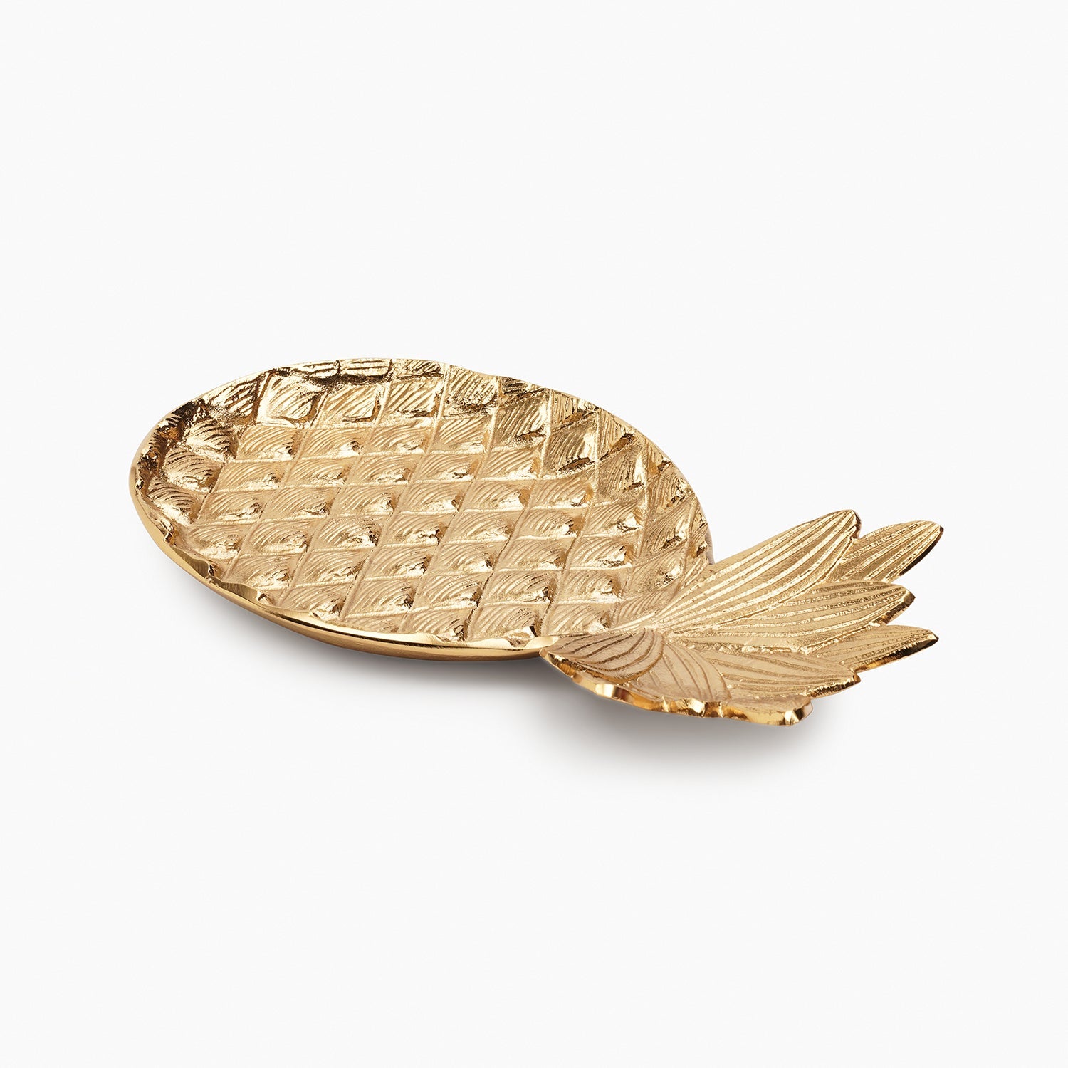 Gold Metal Pineapple Decorative Platter - Large