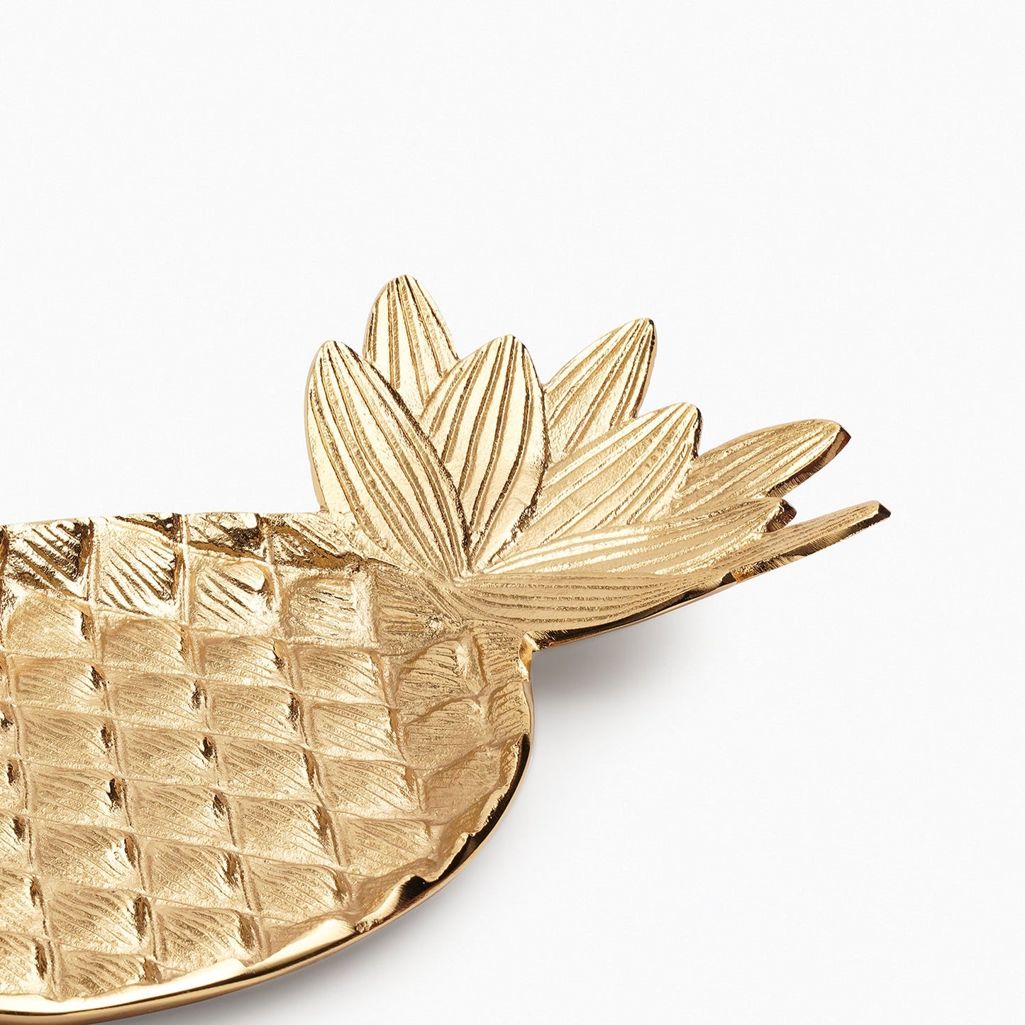 Gold Metal Pineapple Decorative Platter - Large