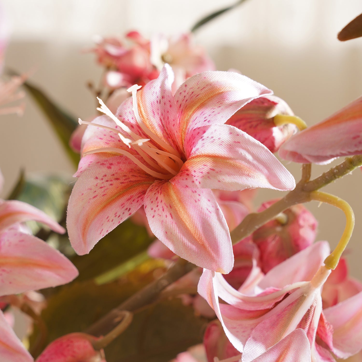 Pink Lily Artificial Flower Stem - Single
