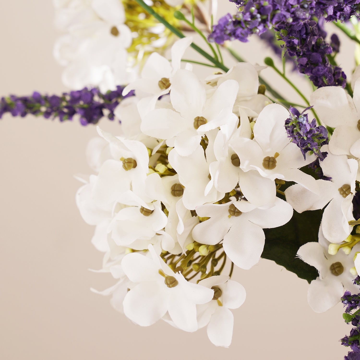 Ivory Hydranger Artificial Flower Stem - Single