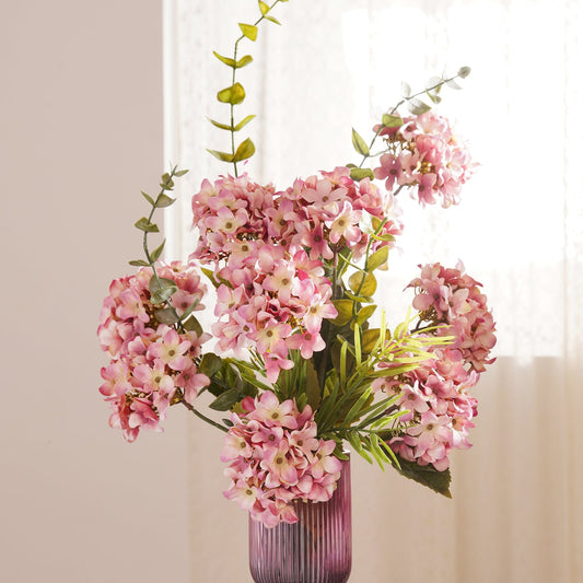 Light Pink Hydranger Artificial Flower Stem - Single