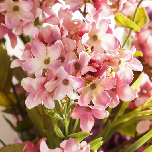 Light Pink Hydranger Artificial Flower Stem - Single