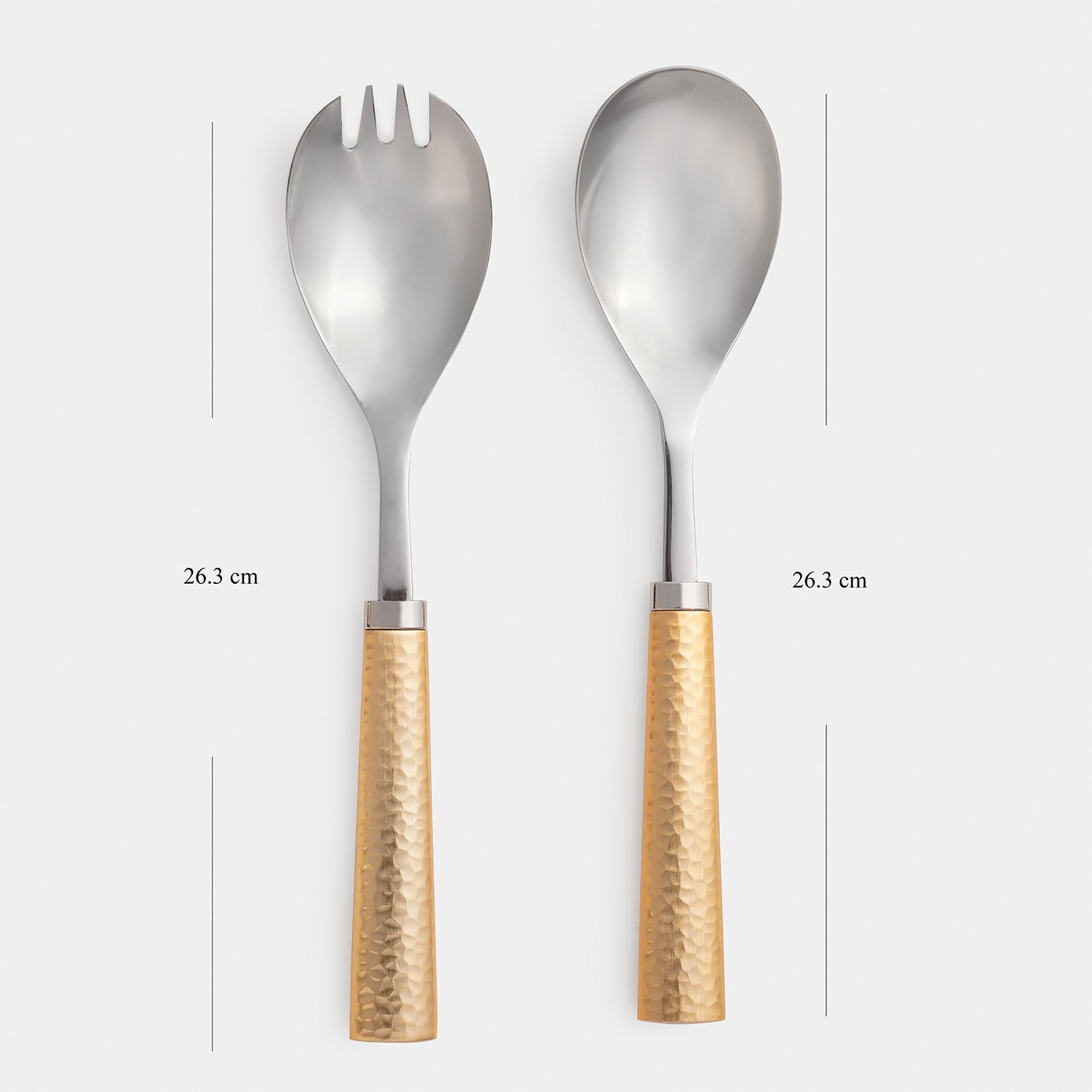 Set of 2 Gold Hammered Salad Servers