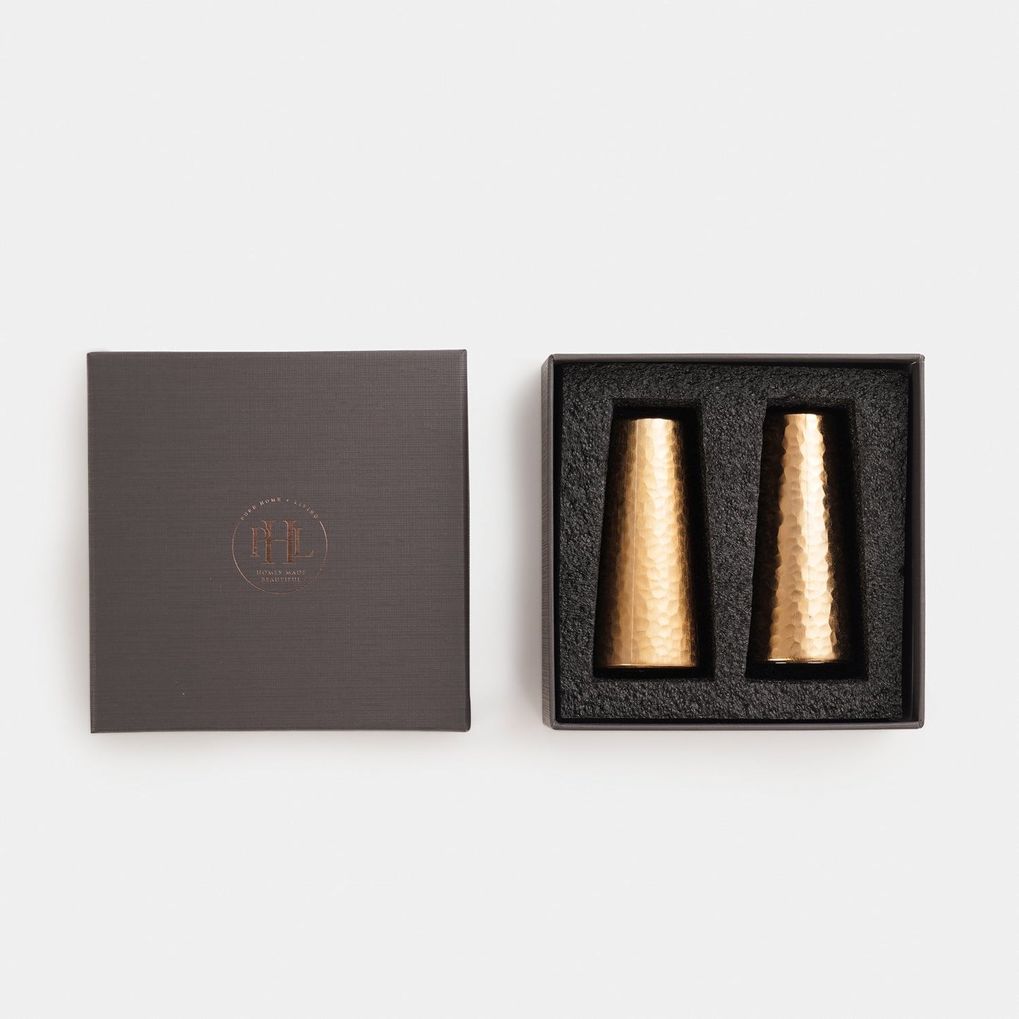 Set of 2 Gold Hammered Salt & Pepper Shaker