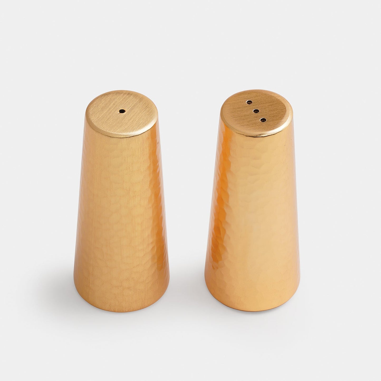 Set of 2 Gold Hammered Salt & Pepper Shaker