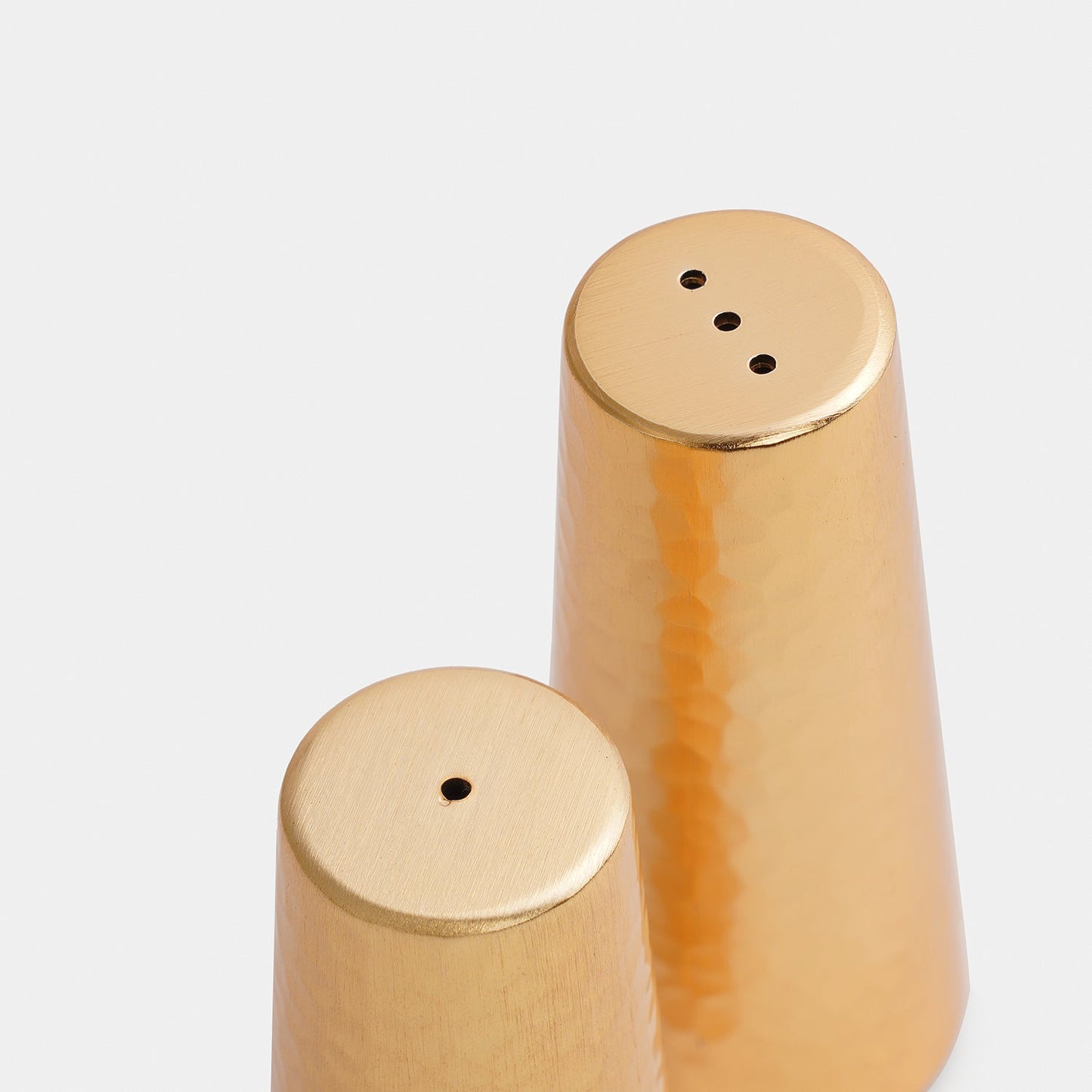 Set of 2 Gold Hammered Salt & Pepper Shaker