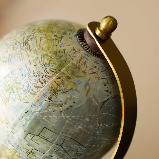 Blue Decorative Globe with Stand - Small