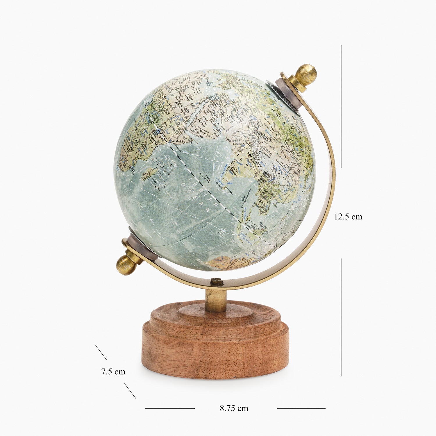 Blue Decorative Globe with Stand - Small