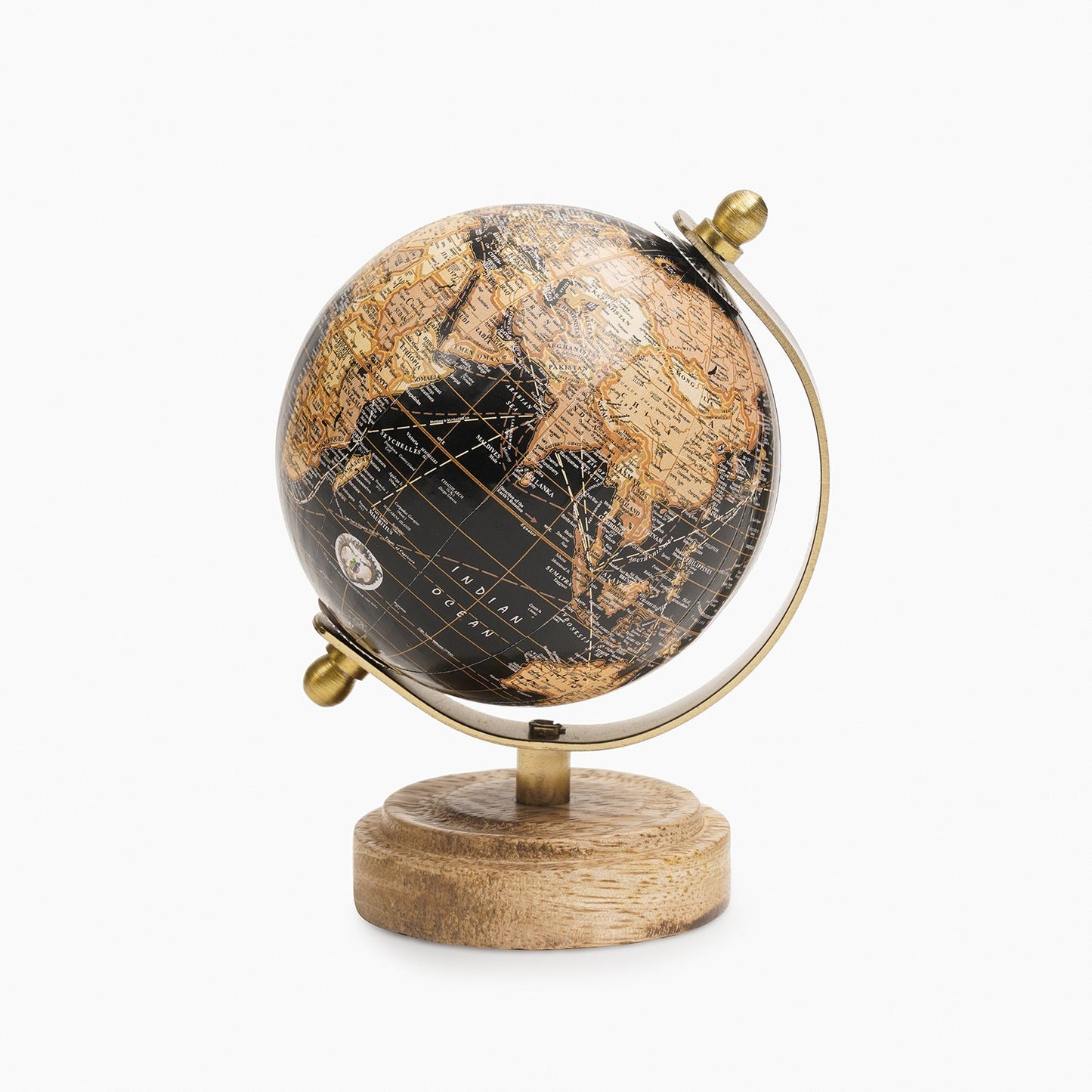 Black Decorative Globe with Stand - Small