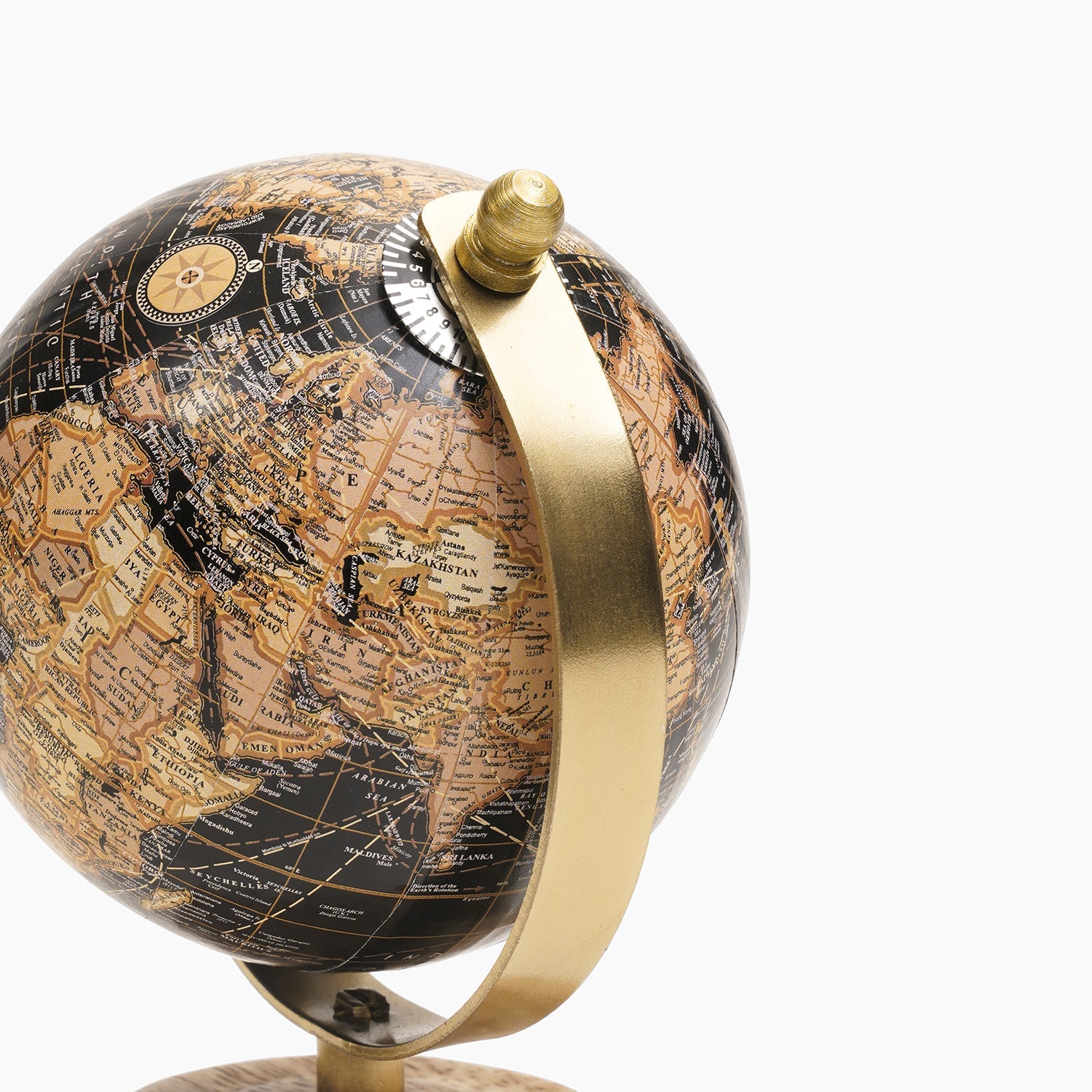 Black Decorative Globe with Stand - Small