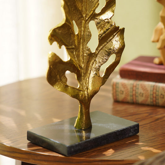 Gold Metal Leaf on Marble Base