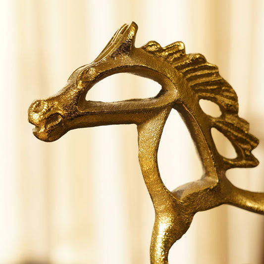 Gold Metal Horse on Acrylic Base
