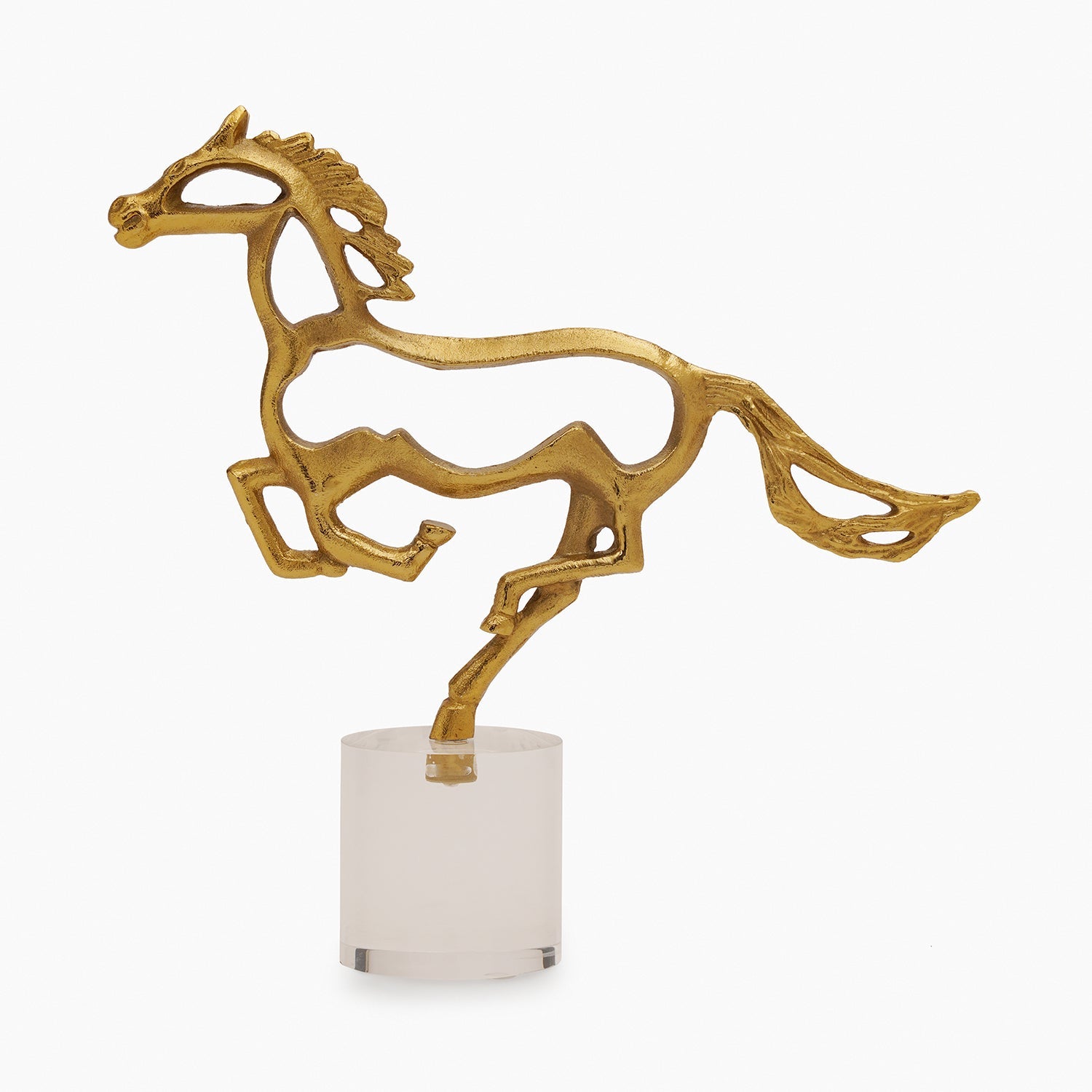 Gold Metal Horse on Acrylic Base