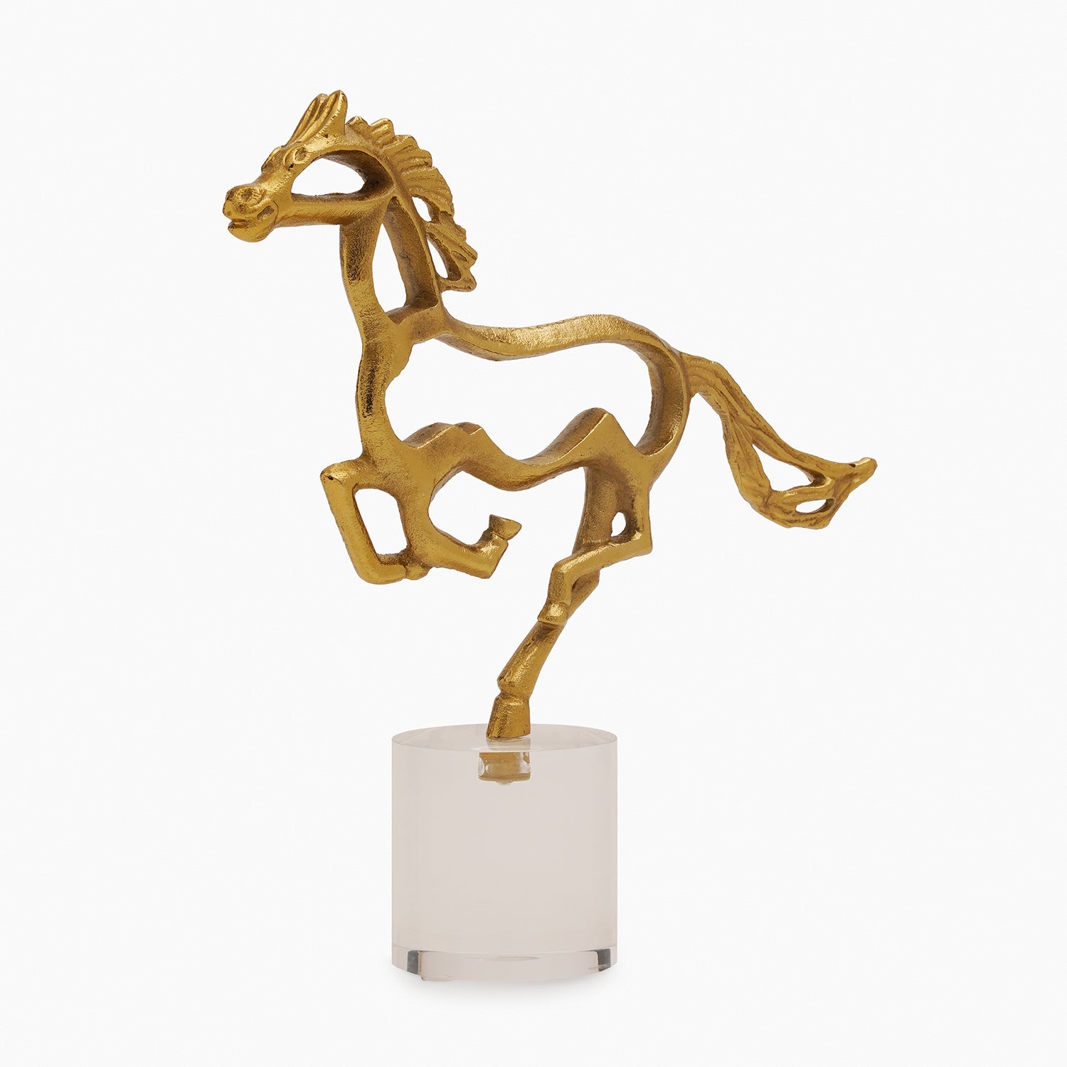 Gold Metal Horse on Acrylic Base