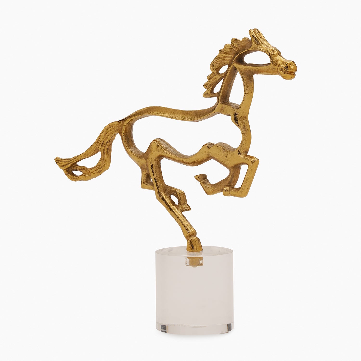 Gold Metal Horse on Acrylic Base