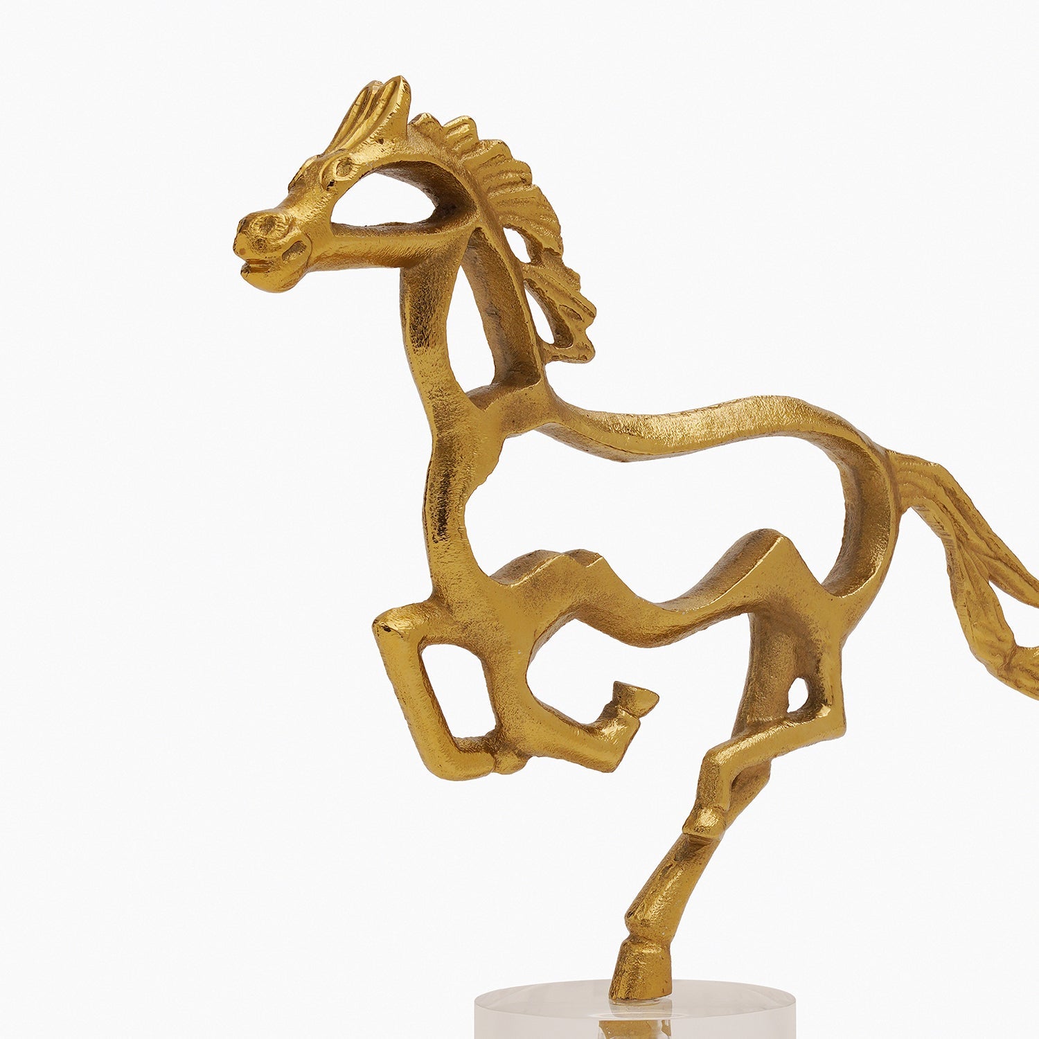 Gold Metal Horse on Acrylic Base