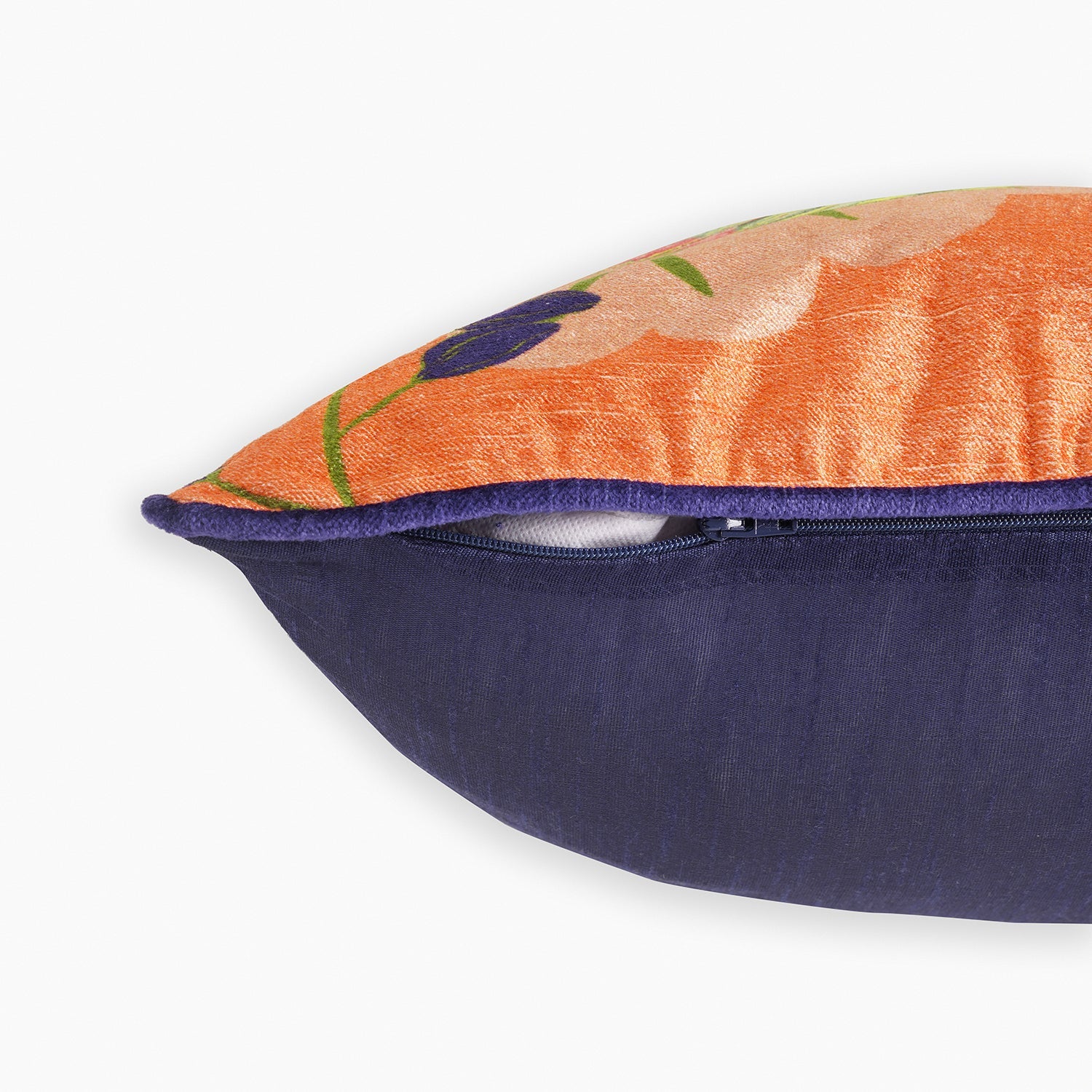 Orange Butterfly Print Square Cushion cover