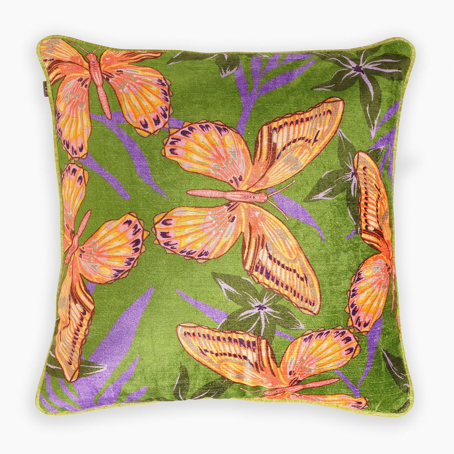 Green Butterfly Print Cushion cover