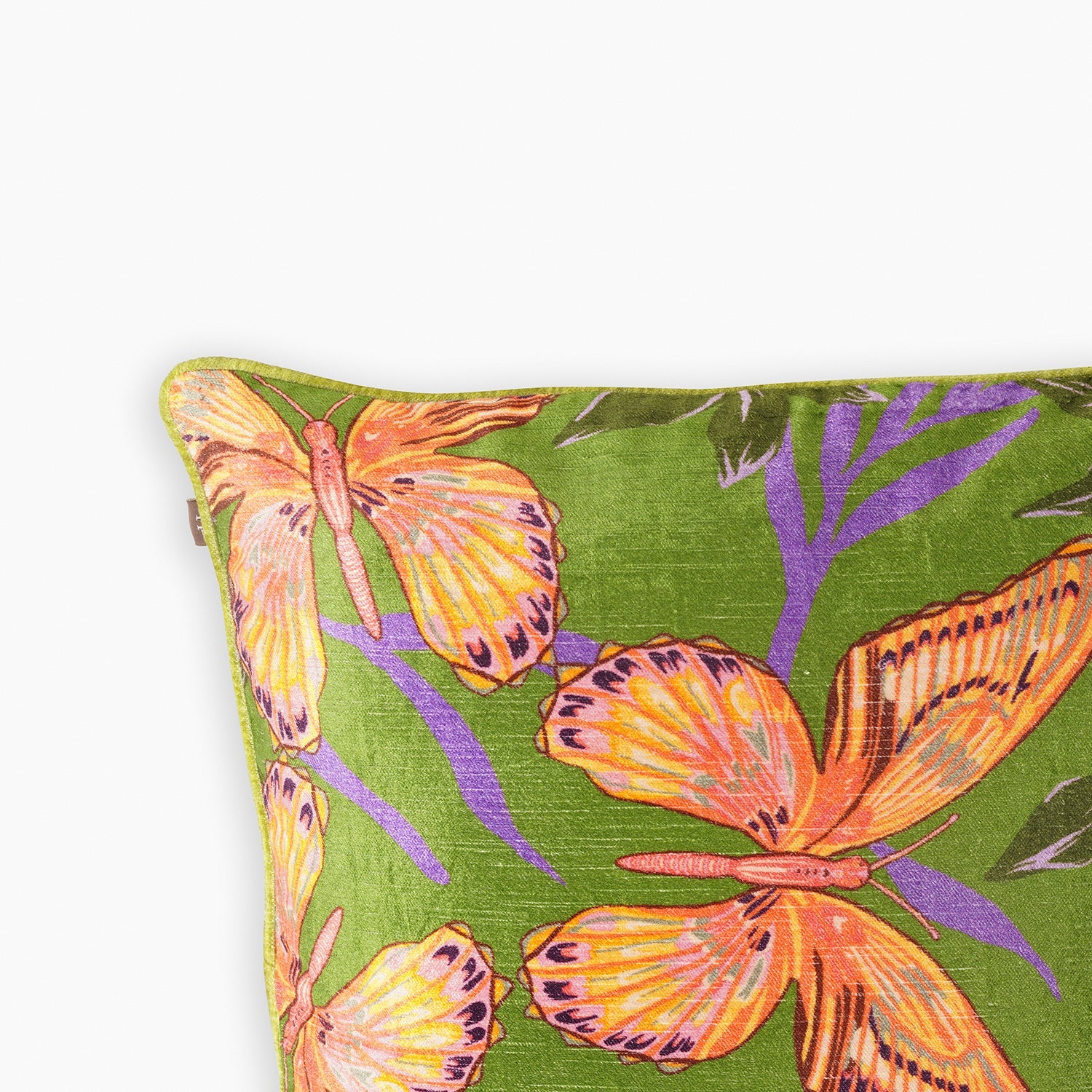 Green Butterfly Print Cushion cover