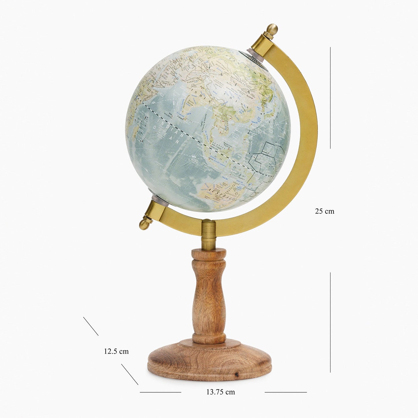 Blue Decorative Globe with Stand - Medium