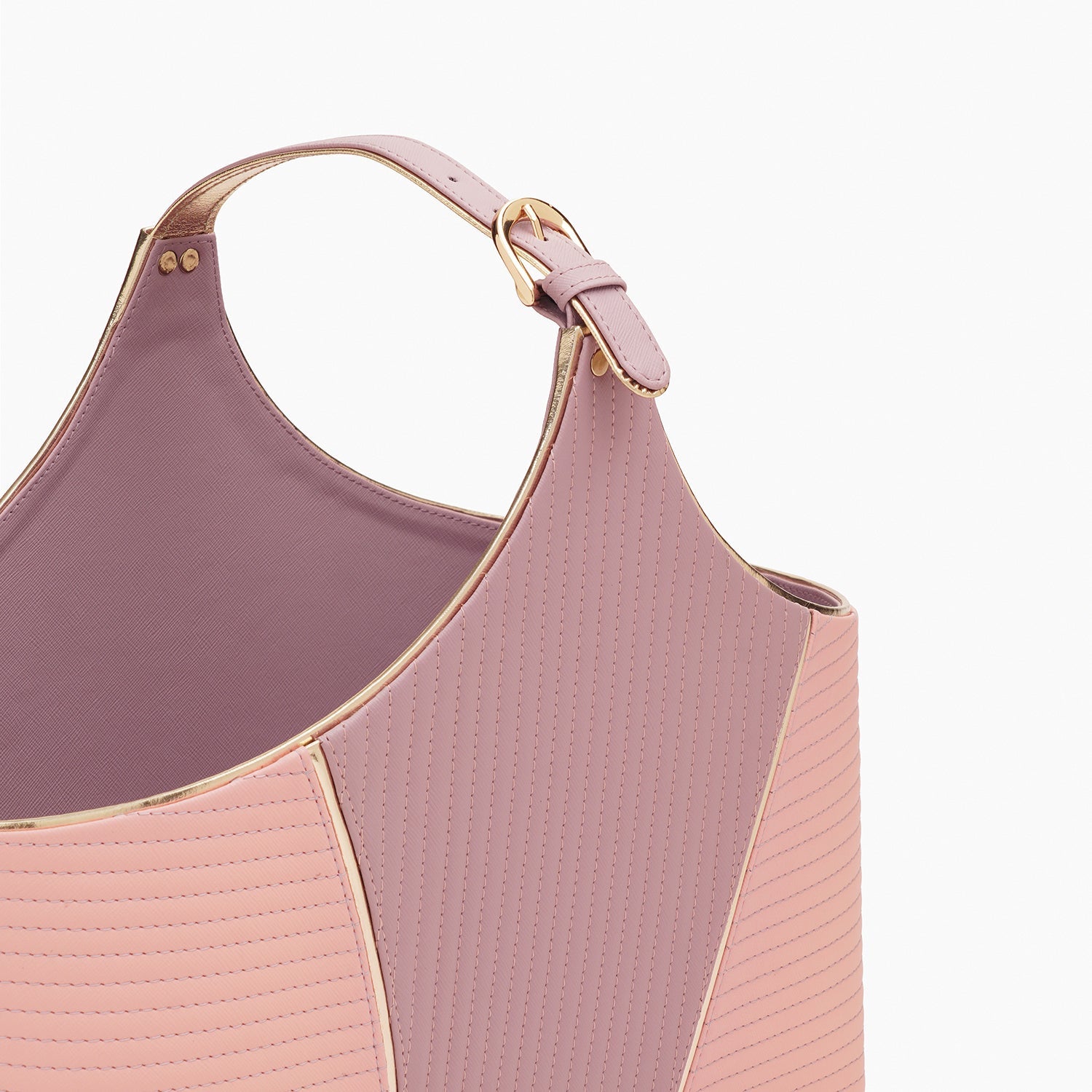Pink & Purple Stitched Faux Leather Magazine Basket