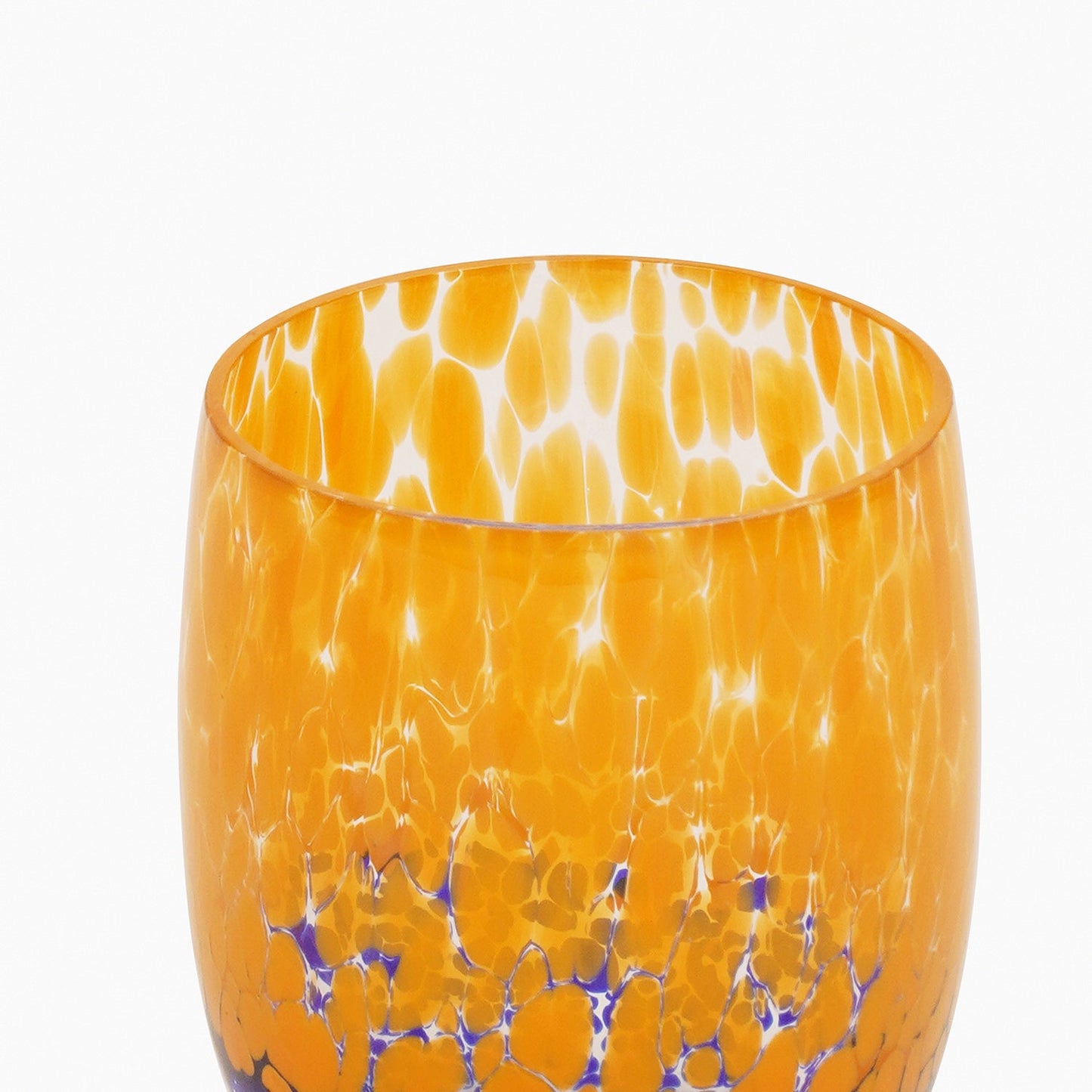 Set of 2 Orange & Blue Speckled Drinking Glasses