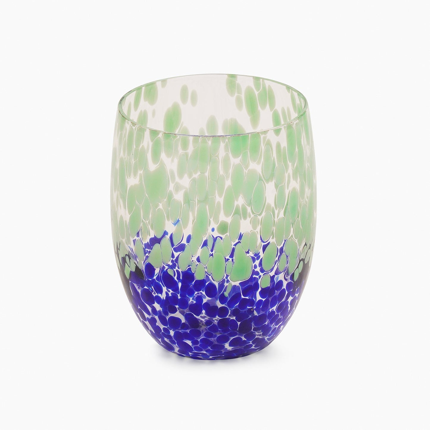 Set of 2 Green & Blue Speckled Drinking Glasses