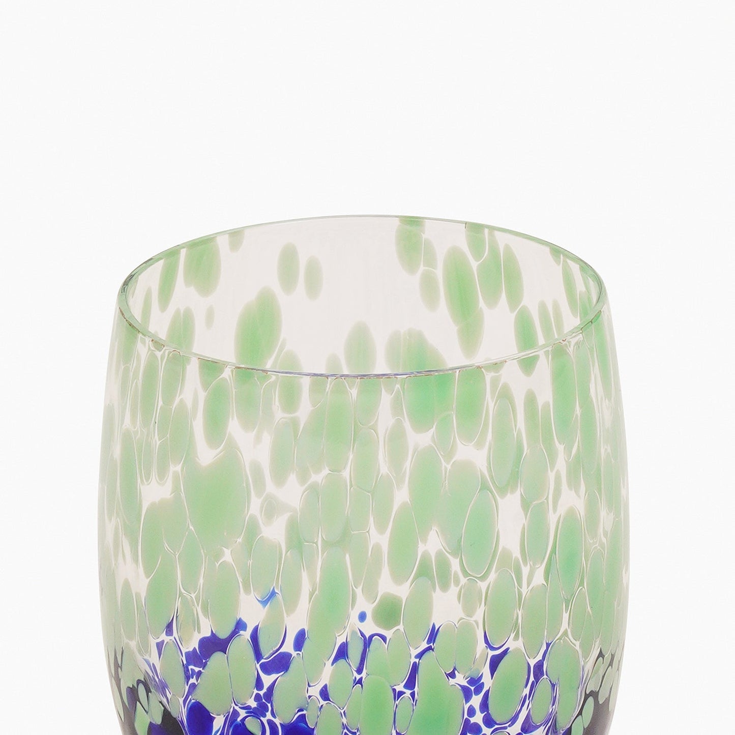 Set of 2 Green & Blue Speckled Drinking Glasses