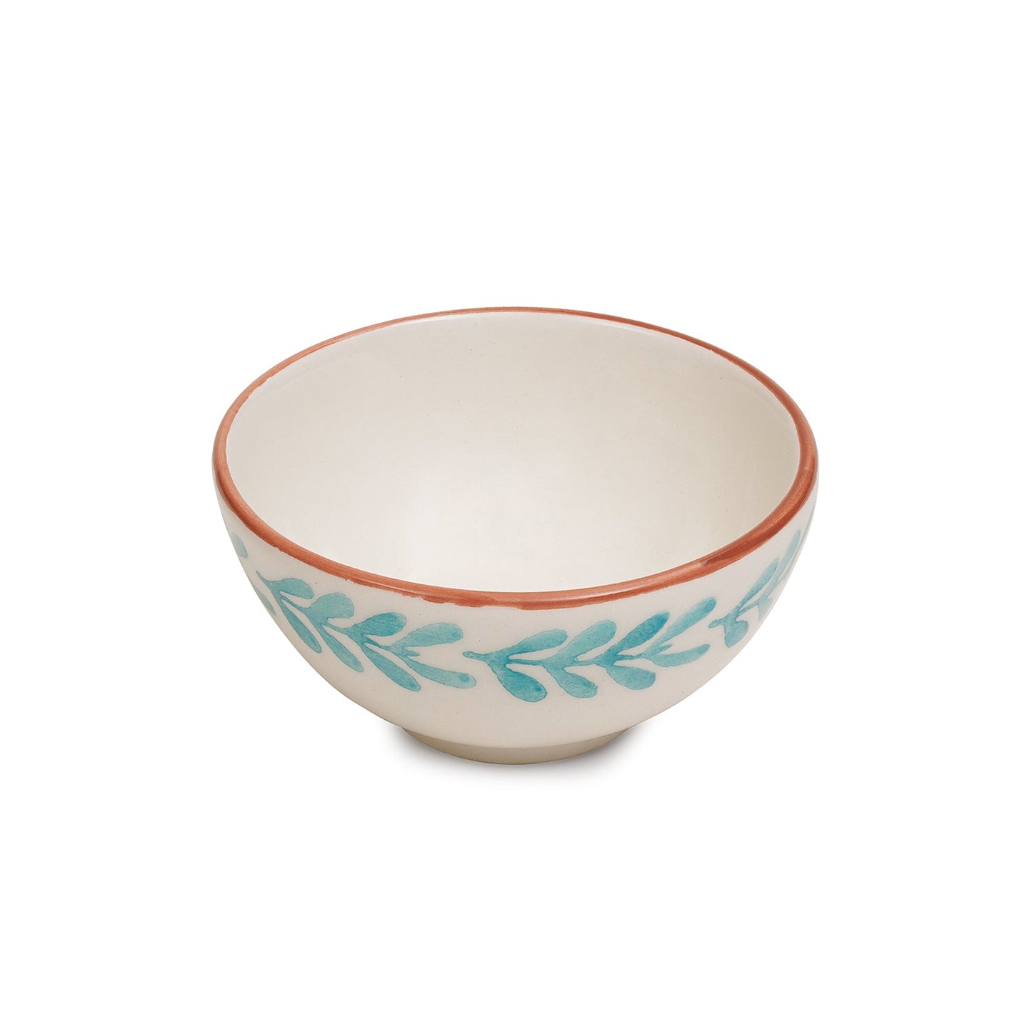 Set of 2 White & Blue Hand Painted Side Bowls