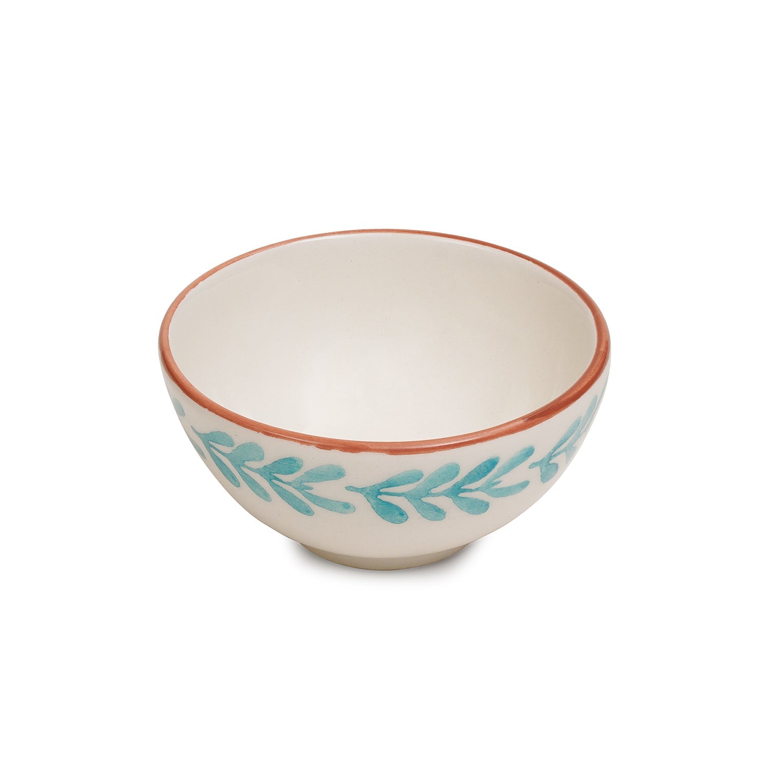 Set of 2 White & Blue Hand Painted Side Bowls