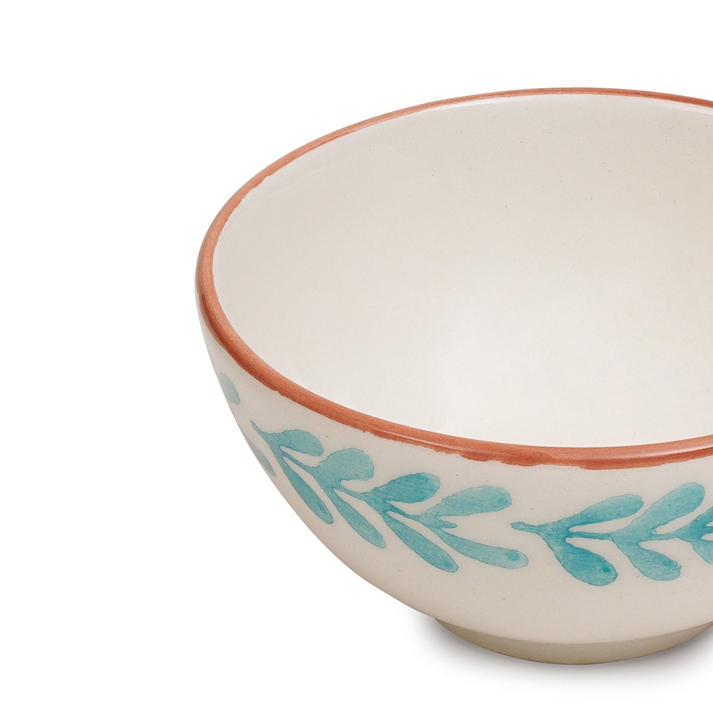 Set of 2 White & Blue Hand Painted Side Bowls