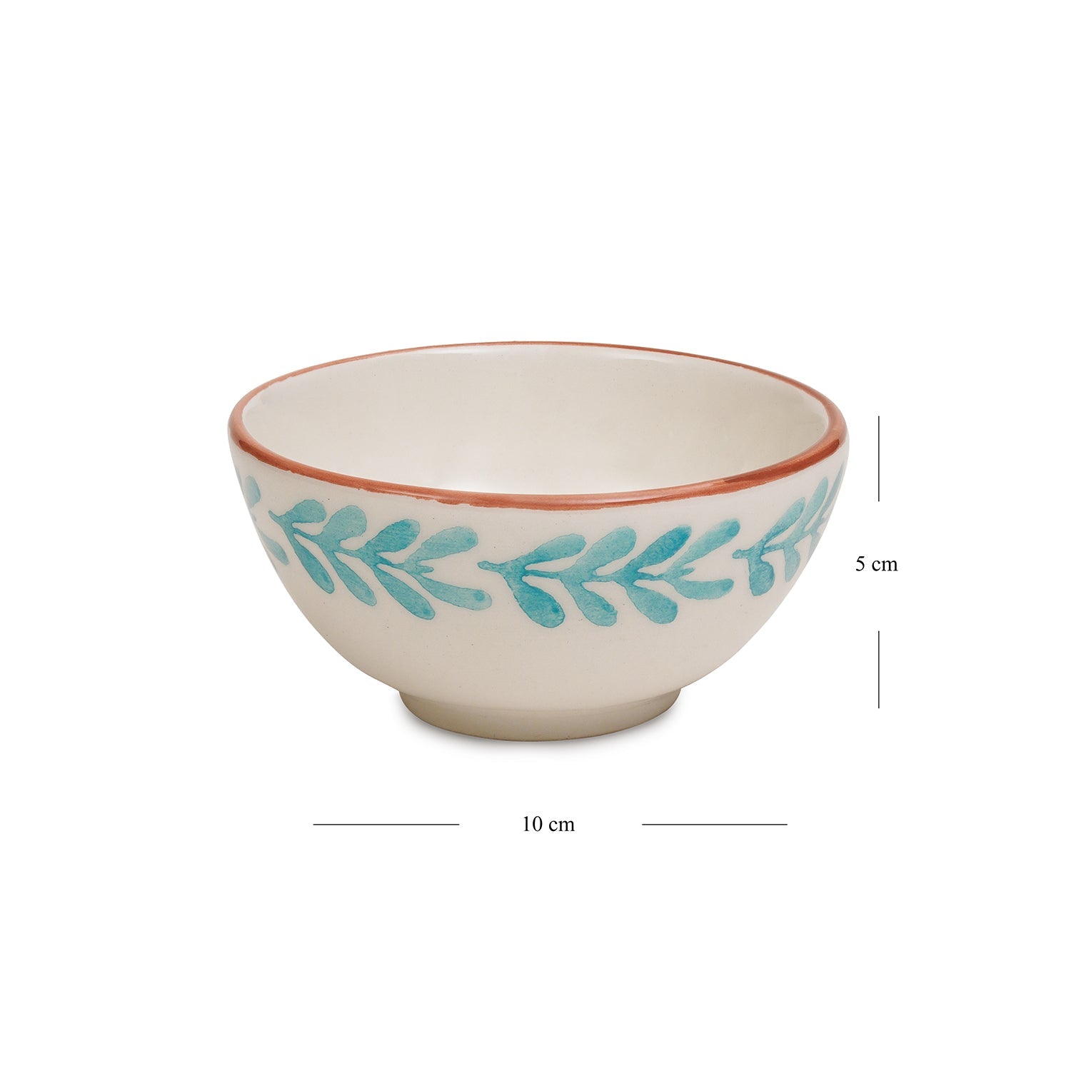Set of 2 White & Blue Hand Painted Side Bowls