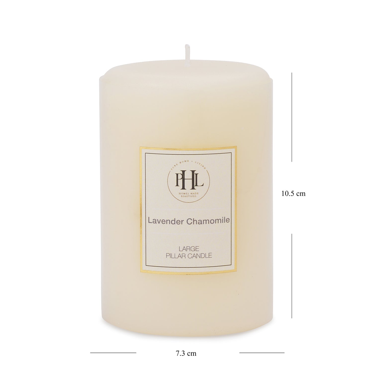 White Lavender & Chamomile Pillar Candle - Large