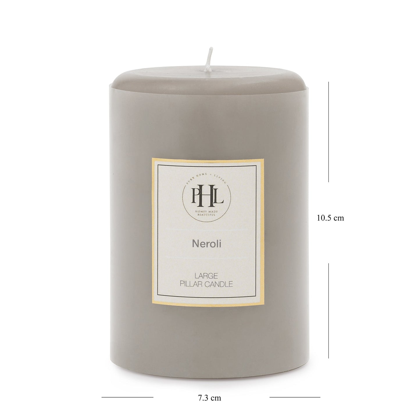 Grey Neroli Pillar Candle - Large