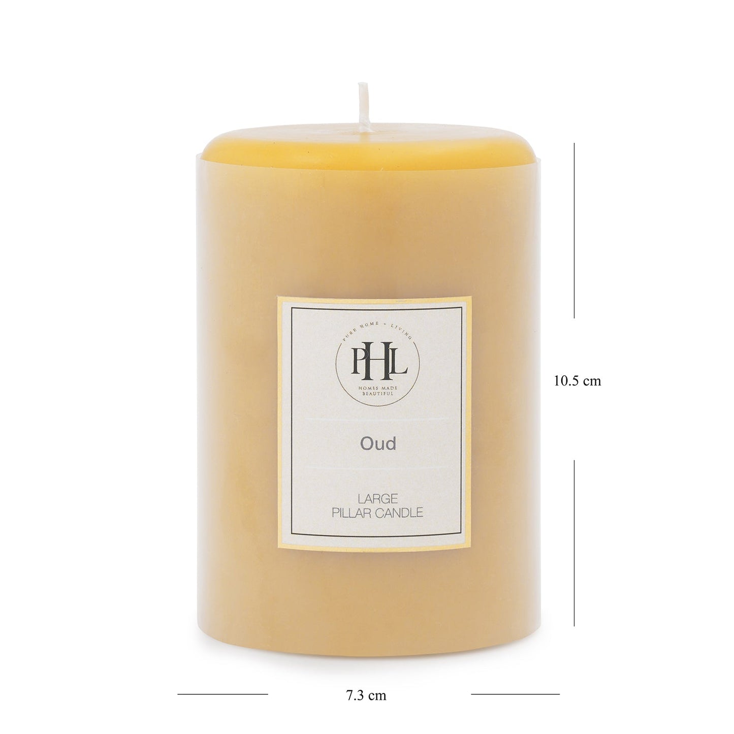 Mustard Oud Pillar Candle - Large