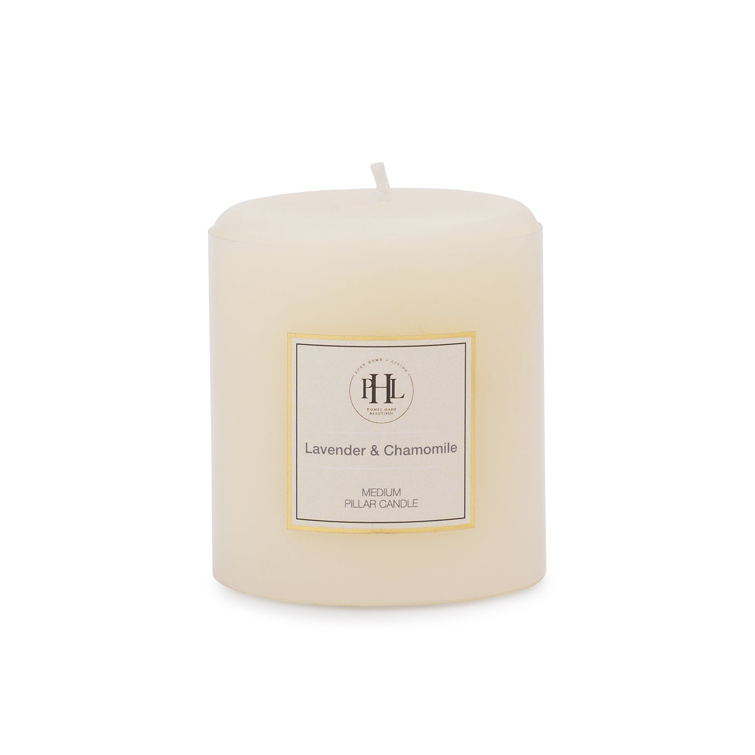 White Lavender & Chamomile Pillar Candle - Medium