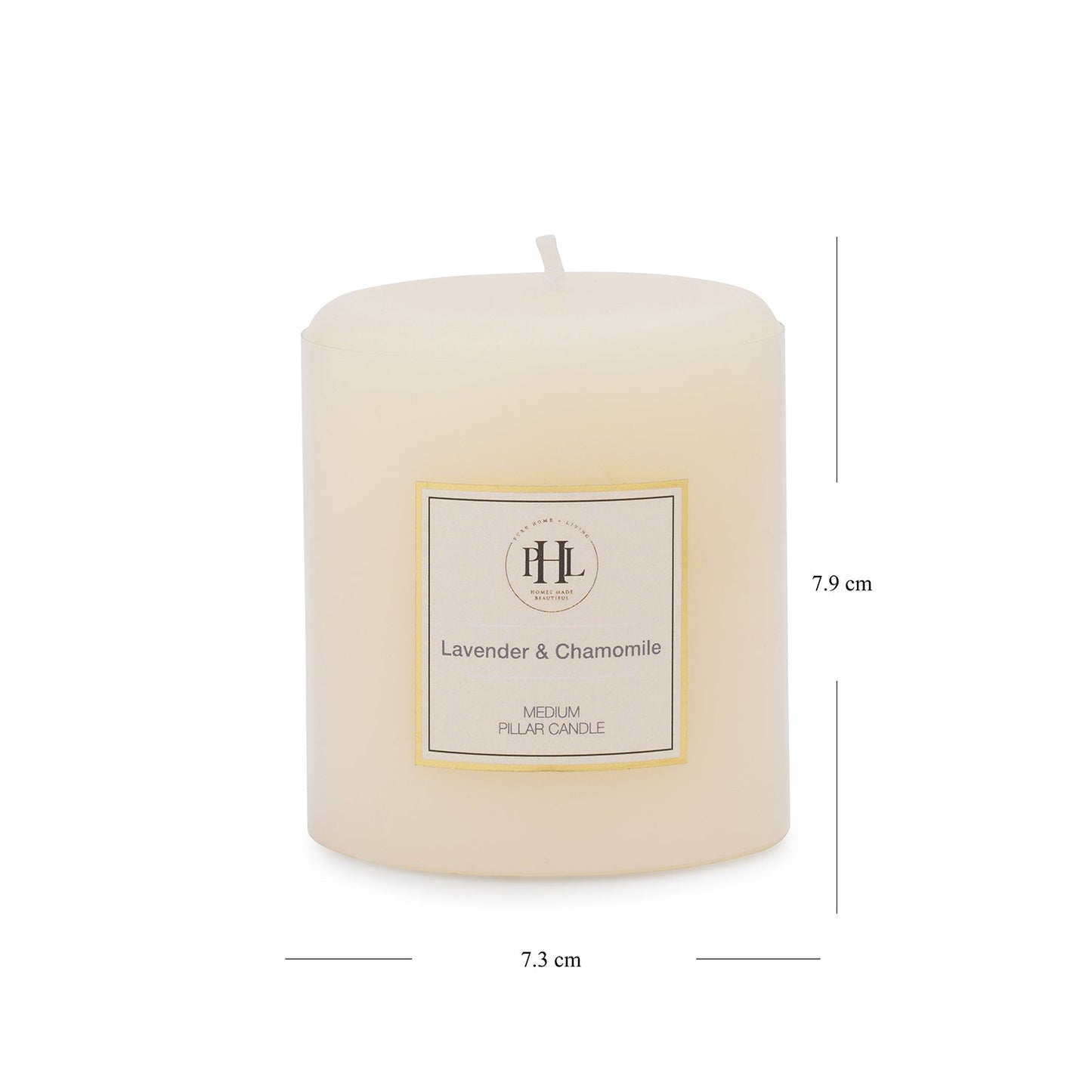 White Lavender & Chamomile Pillar Candle - Medium