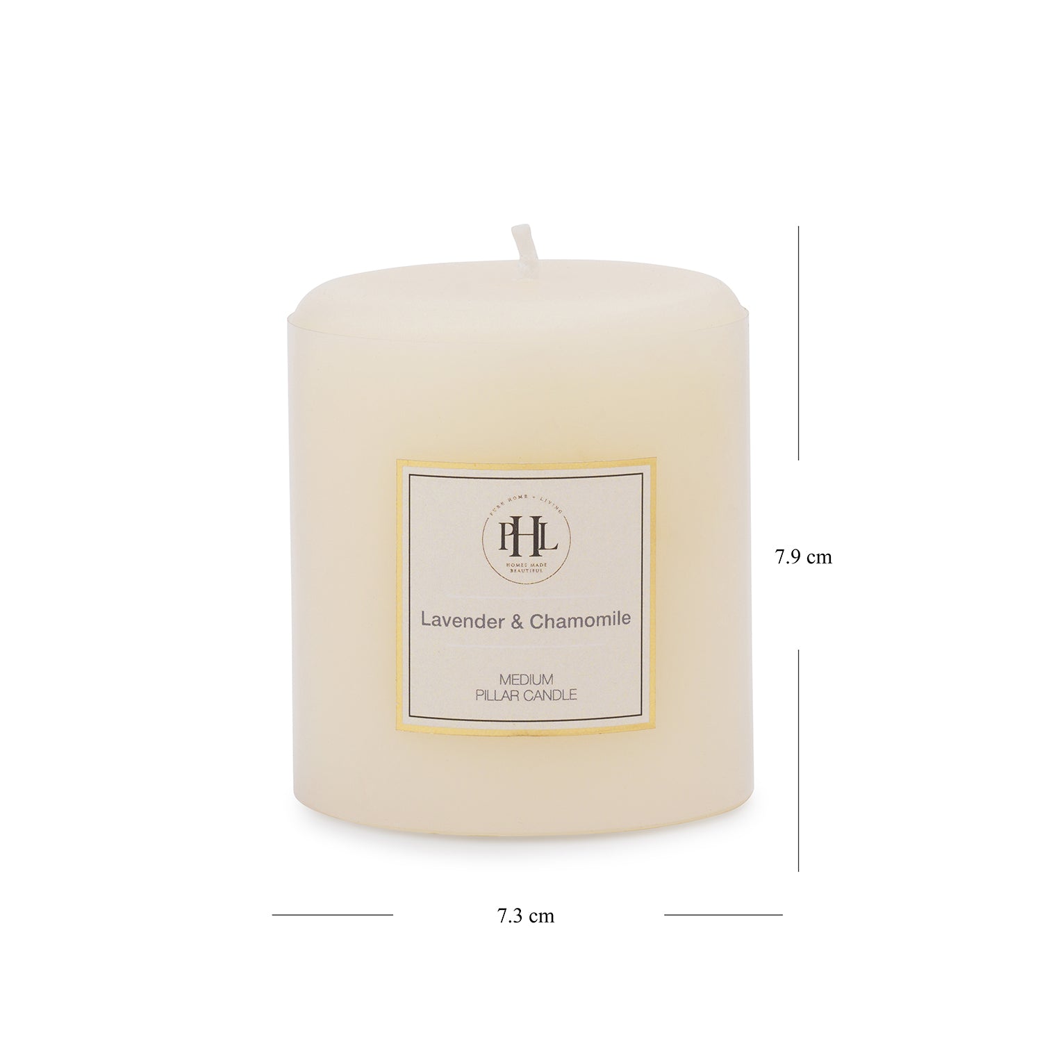 White Lavender & Chamomile Pillar Candle - Medium