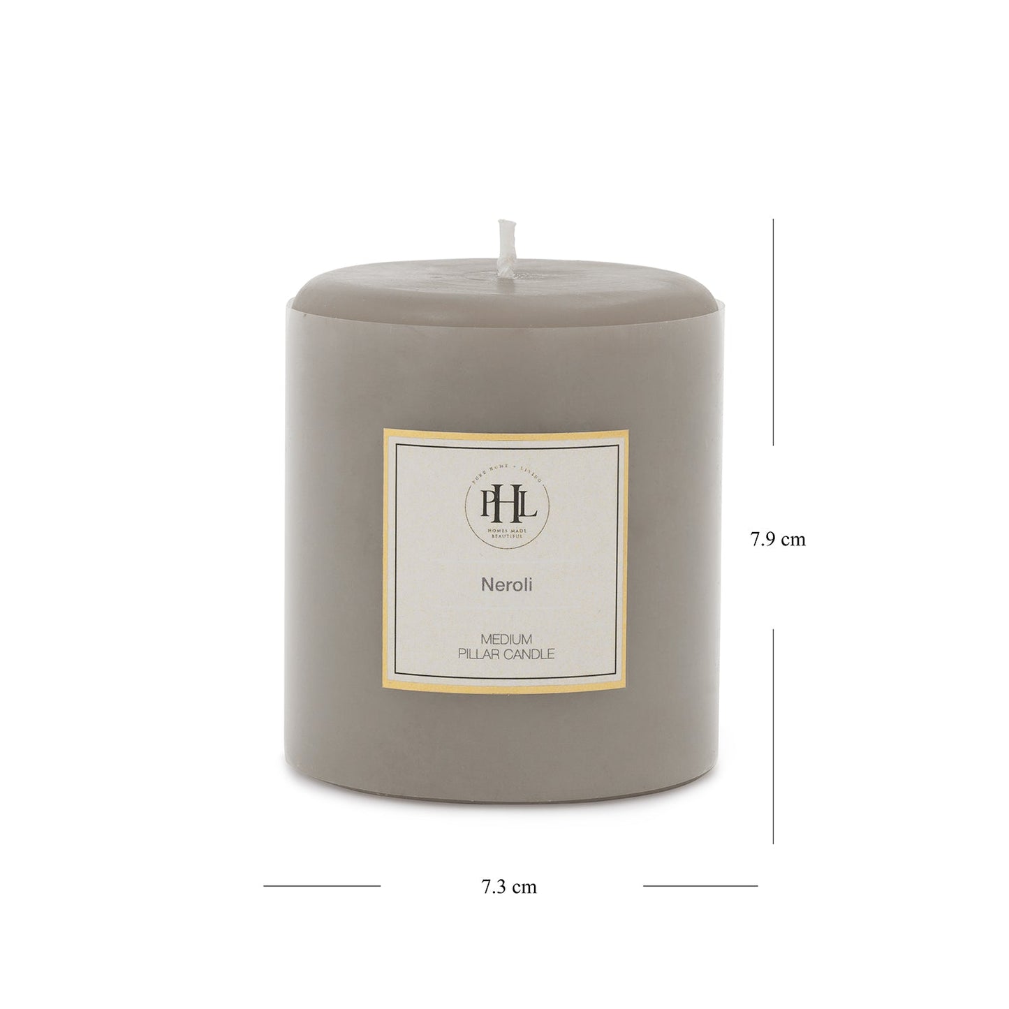 Grey Neroli Pillar Candle - Medium