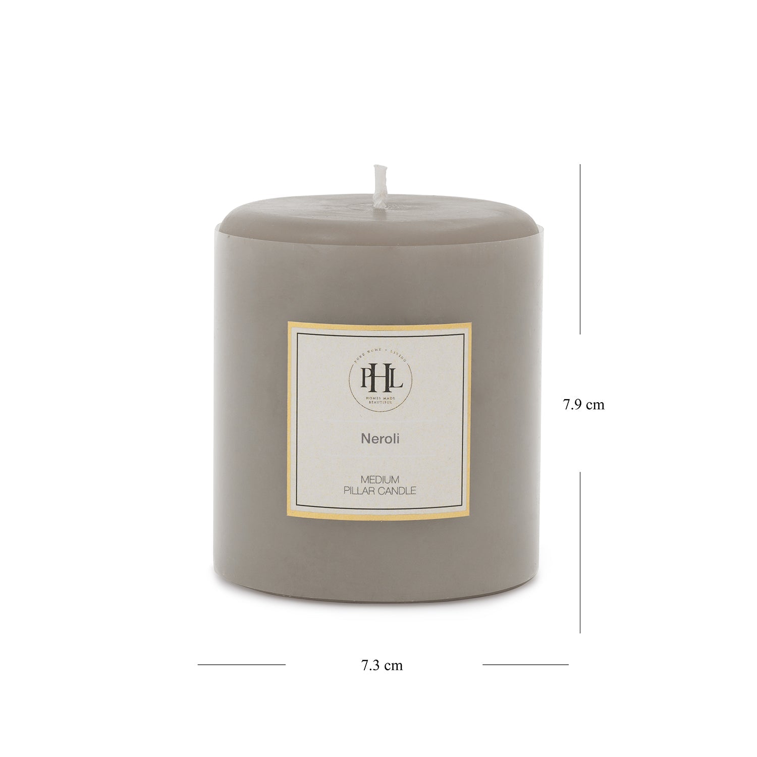 Grey Neroli Pillar Candle - Medium