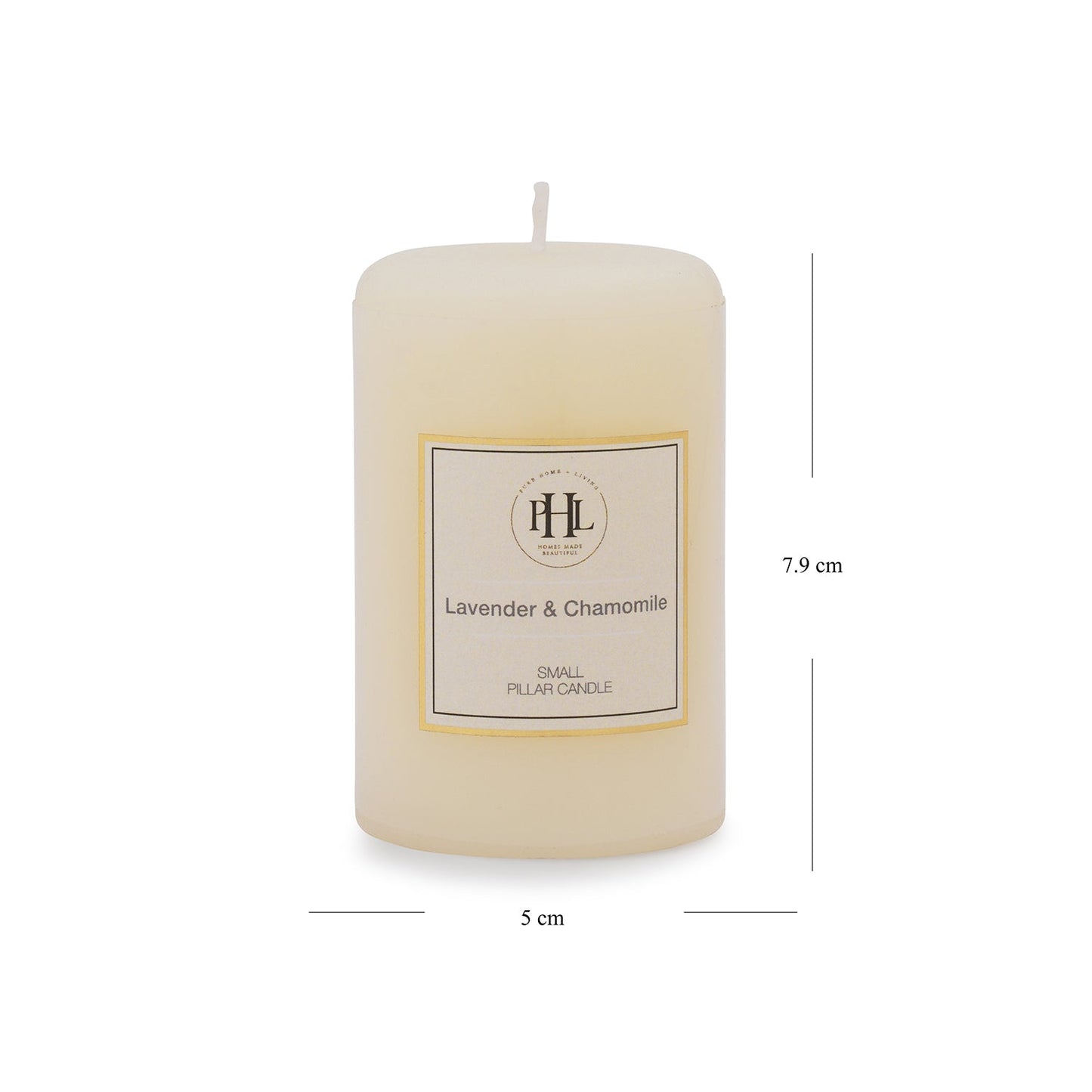White Lavender & Chamomile Pillar Candle - Small