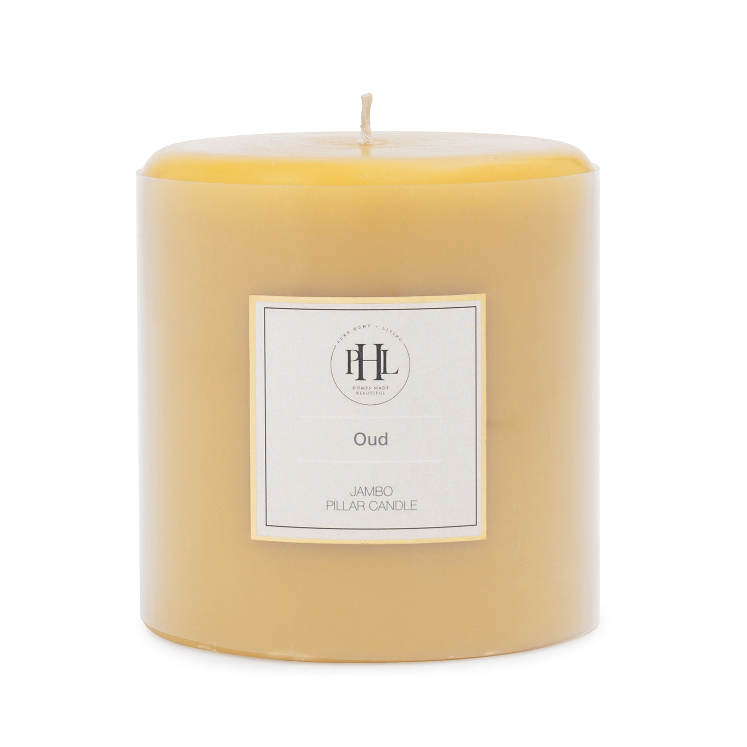 Mustard Oud Pillar Candle - Extra Large